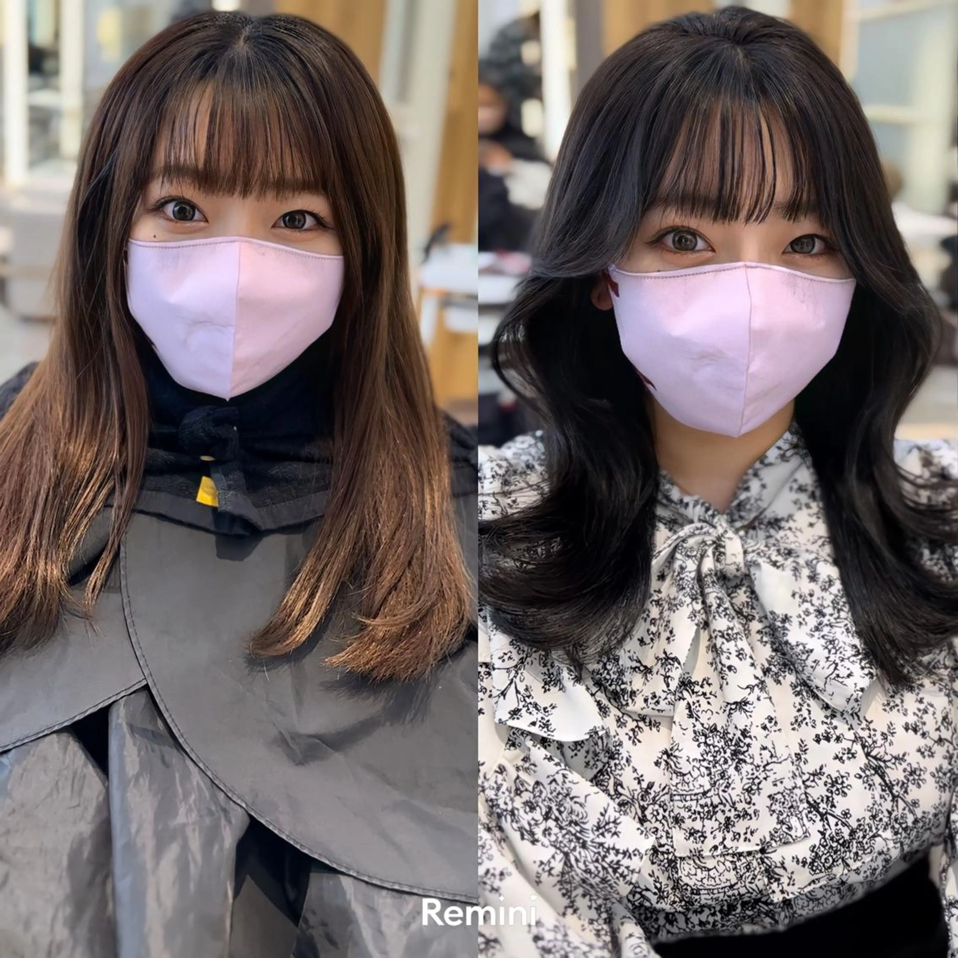 セミロング カラー エギョモリ 顔まわりレイヤー 顔周りカット ヨシンモリ 韓国風ヘア 顔周り特化/韓国ヘア /レイヤー/吉野幸大のヘアスタイル