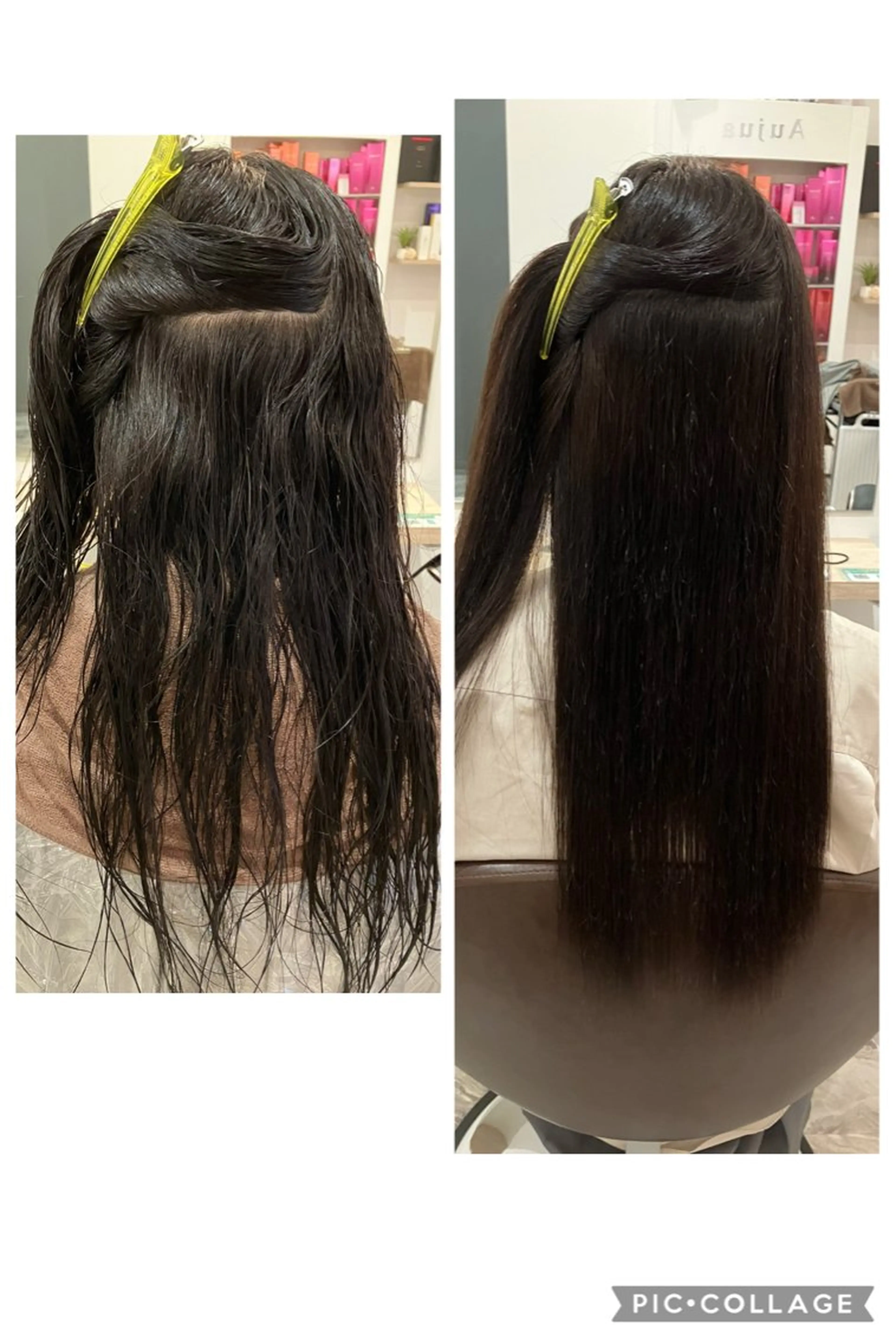 セミロング パーマ 髪質改善 縮毛矯正 ブリーチ&ストレート 長谷川勇人のヘアスタイル