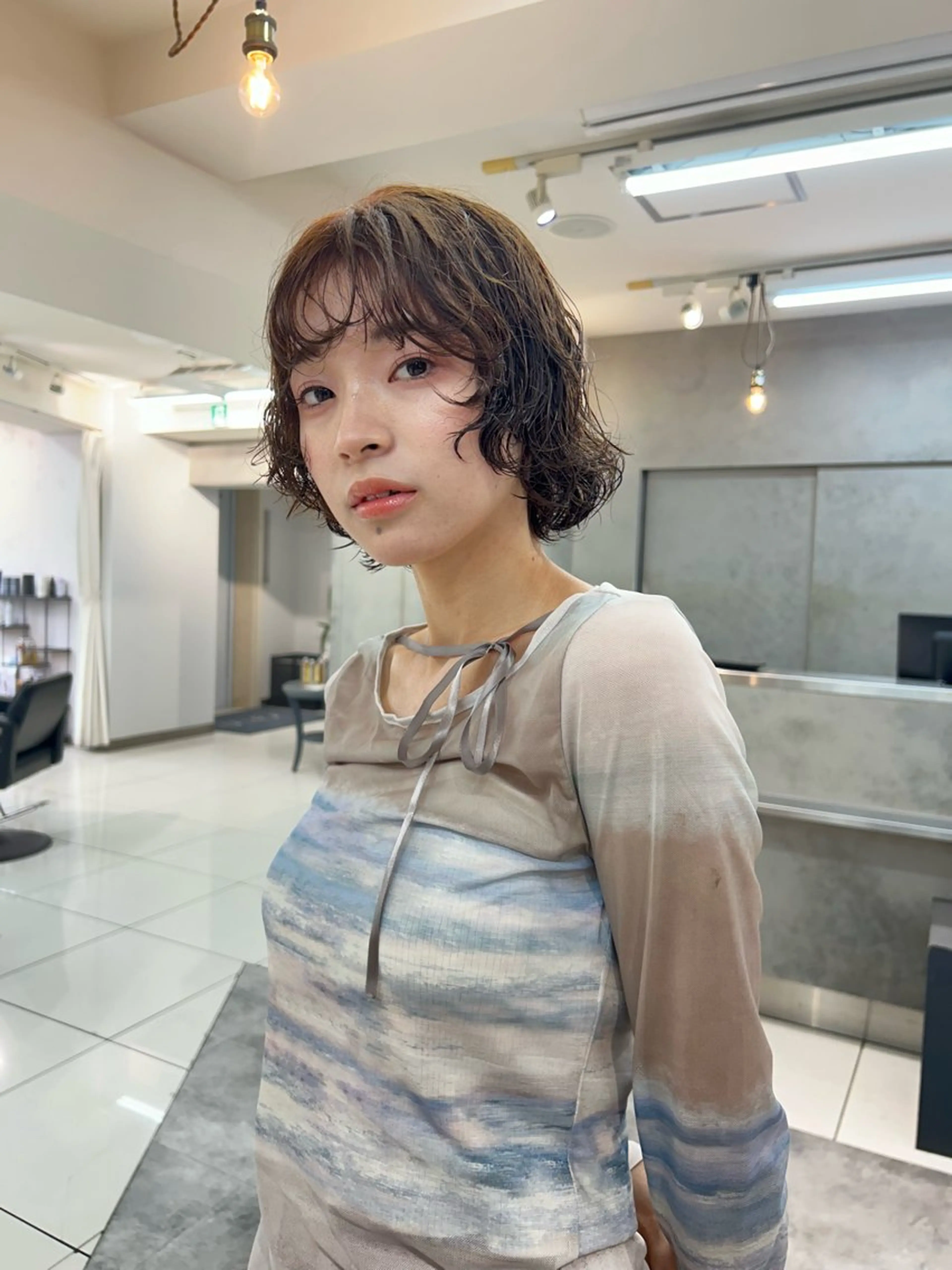 ショート パーマ カット パーマ ナチュラル×色気パ ーマ 渋谷/マナミのヘアスタイル