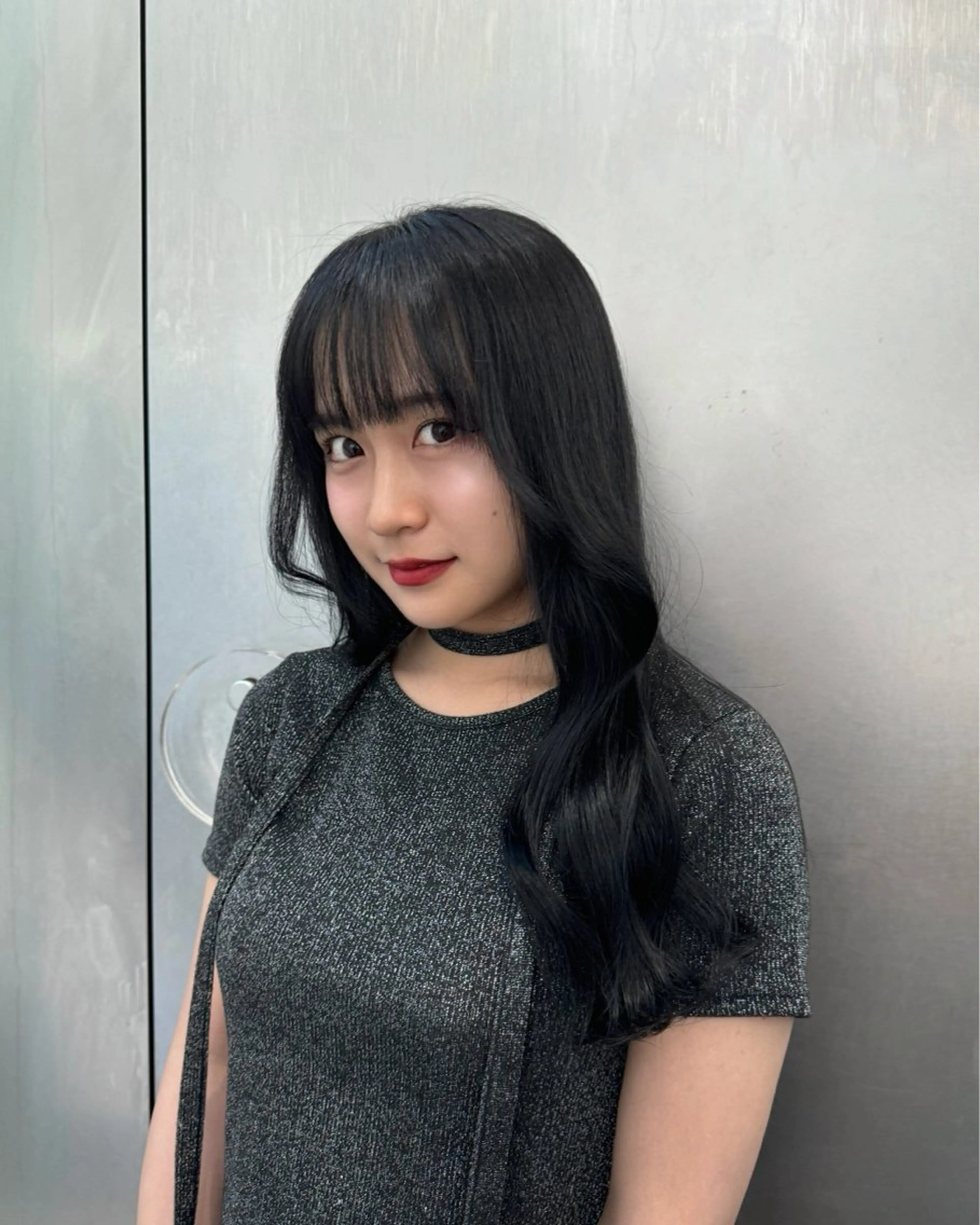 ロング カラー 黒髪 ブルーカラー ヘアカラー mao/天神ブリーチ ハイトーンカラーのヘアスタイル