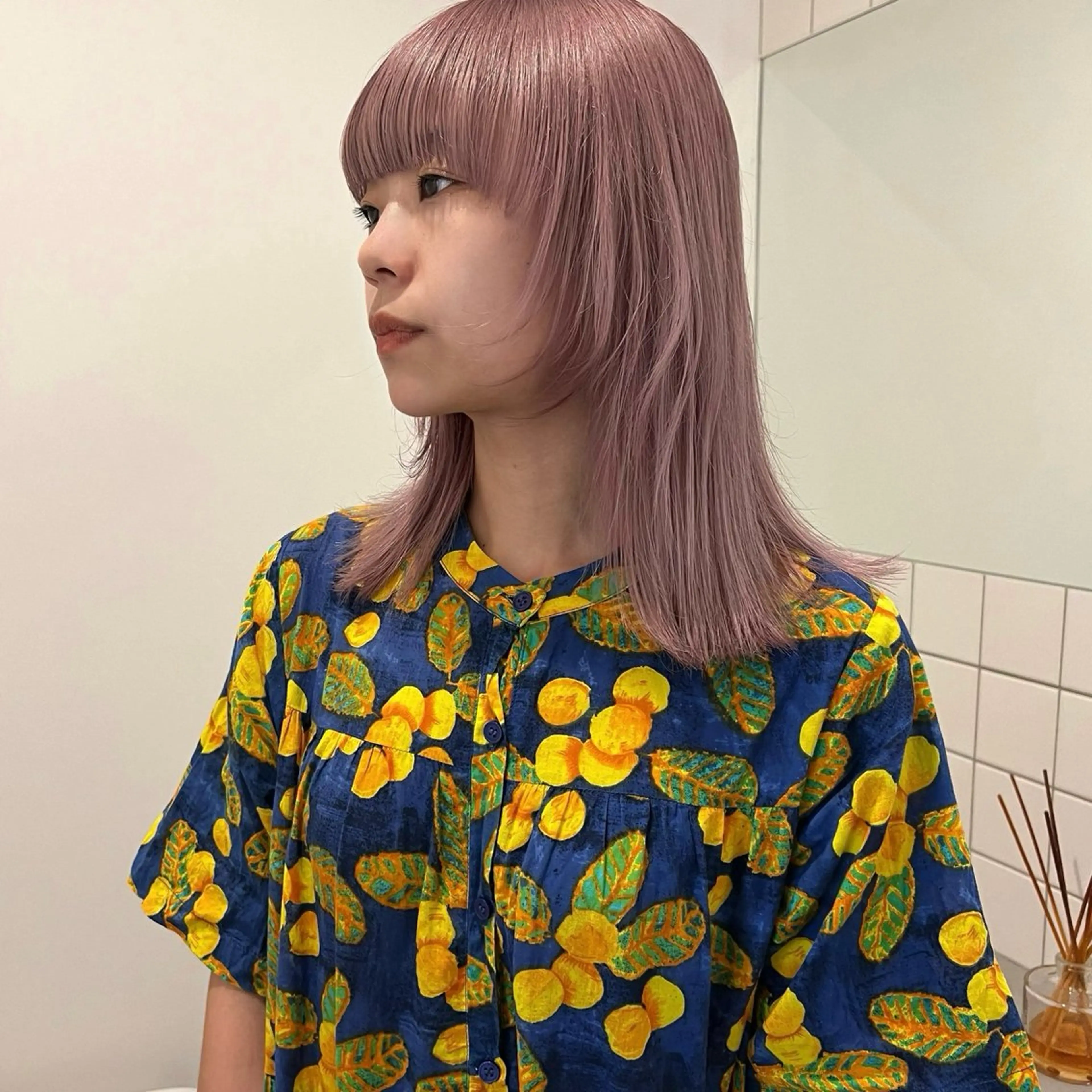 ミディアム ヘアカラー 舟橋耀/ブリーチカラ ー/レイヤーカットのヘアスタイル