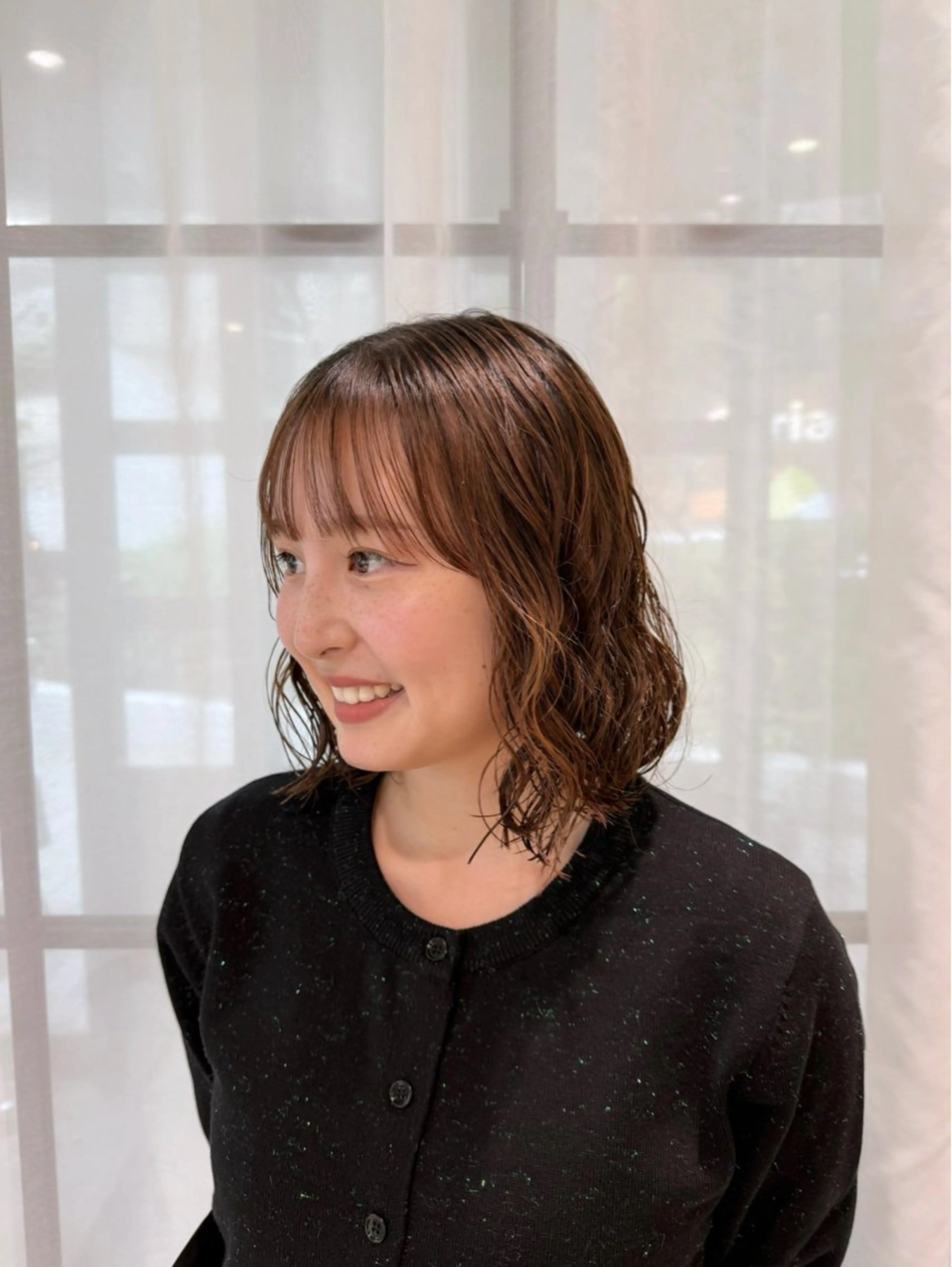 ミディアム パーマ ミディアムパーマ ボブ パーマ Lumier de mashu所属・nana/ボブ/ レイヤー/メンズのヘアスタイル