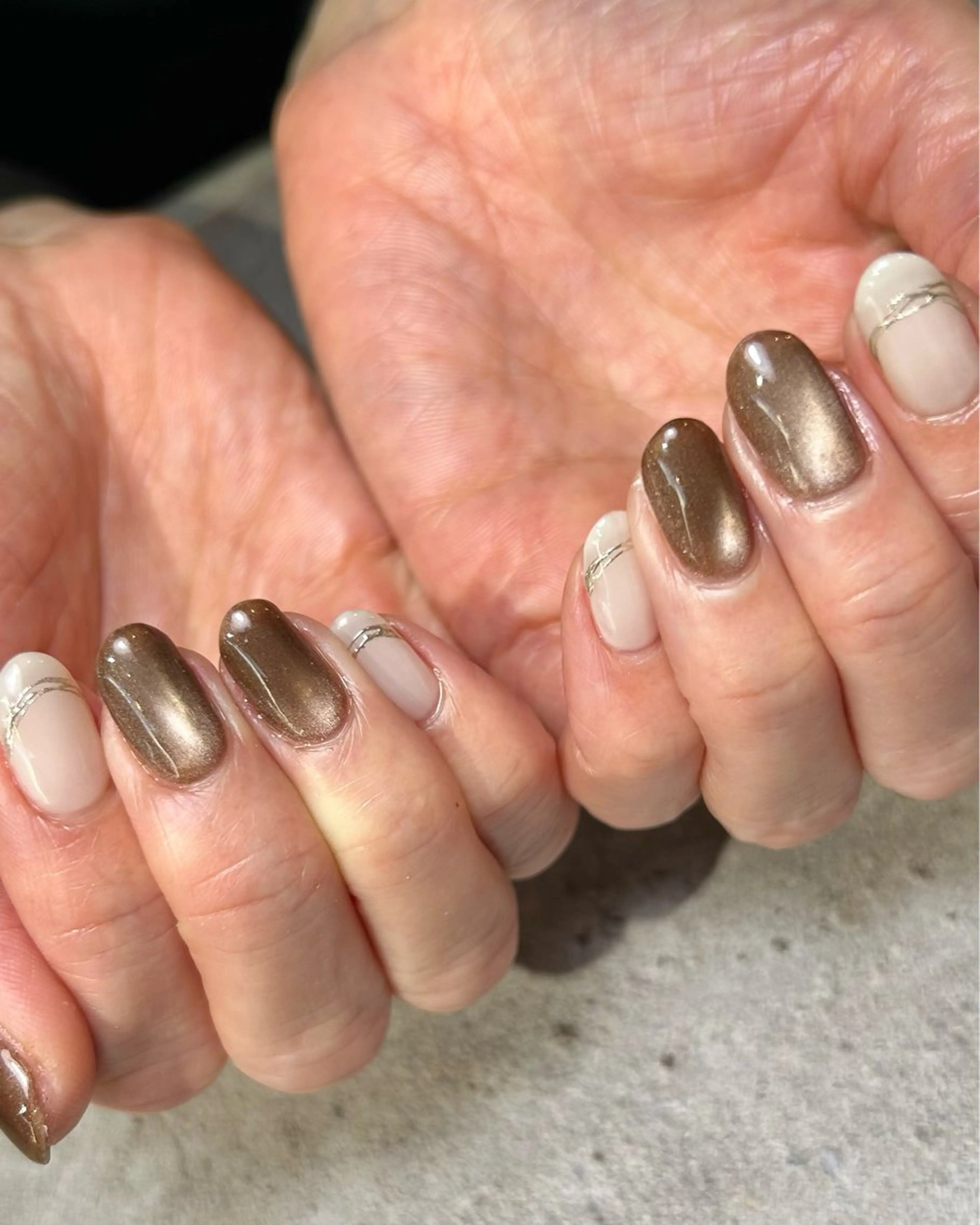 ネイル ブラウン ハンドネイル Reflection marikoのネイルデザイン