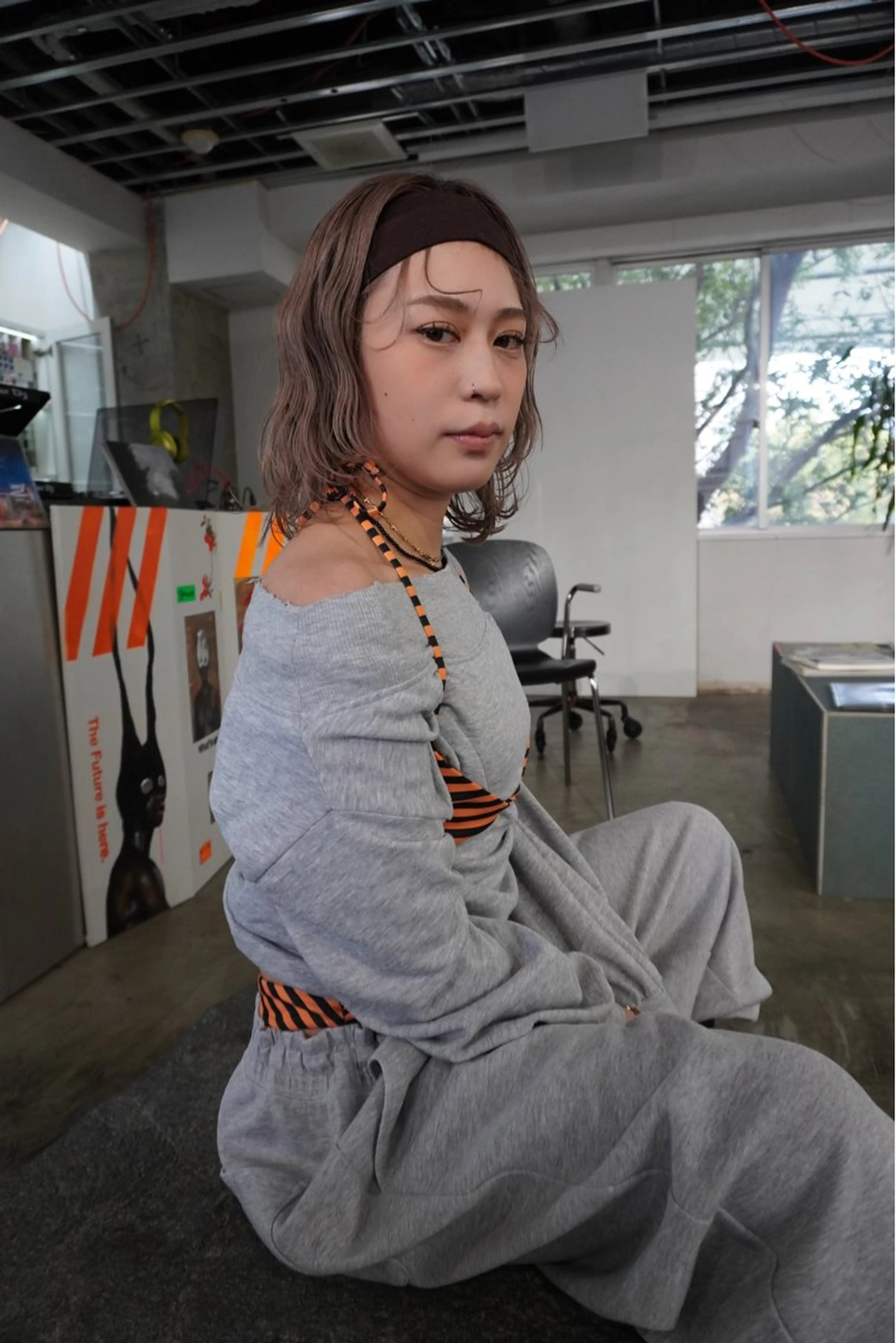 ショート カラー パーマ ヘアアレンジ 髪と音処　マトぺ所属・デザインカラー/ボブ ブリーチカラー/ユリのヘアスタイル