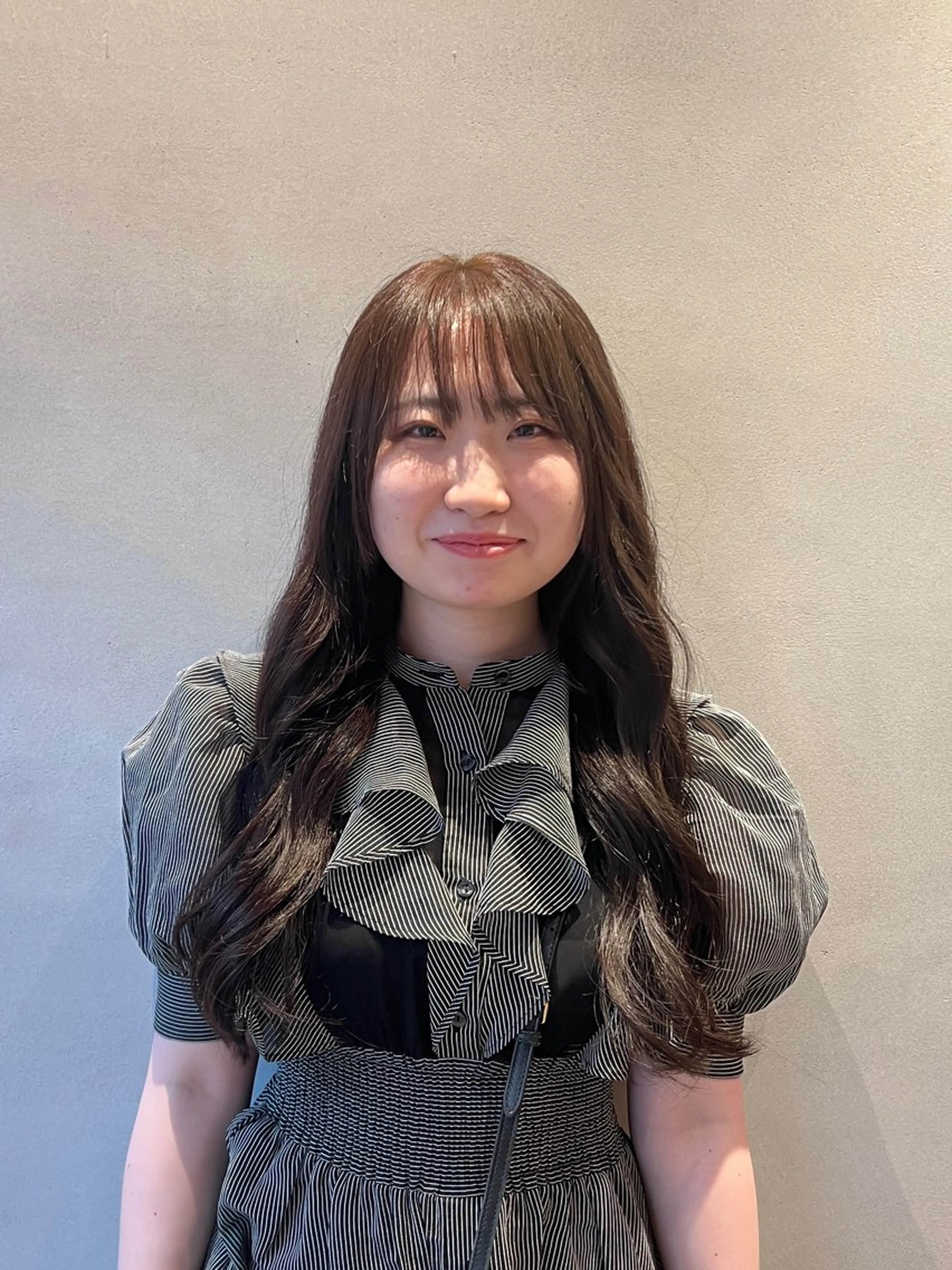 ロング カラー ブラウンカラー ココアブラウン 韓国風ヘア レイヤーカット 小山 優香のヘアスタイル