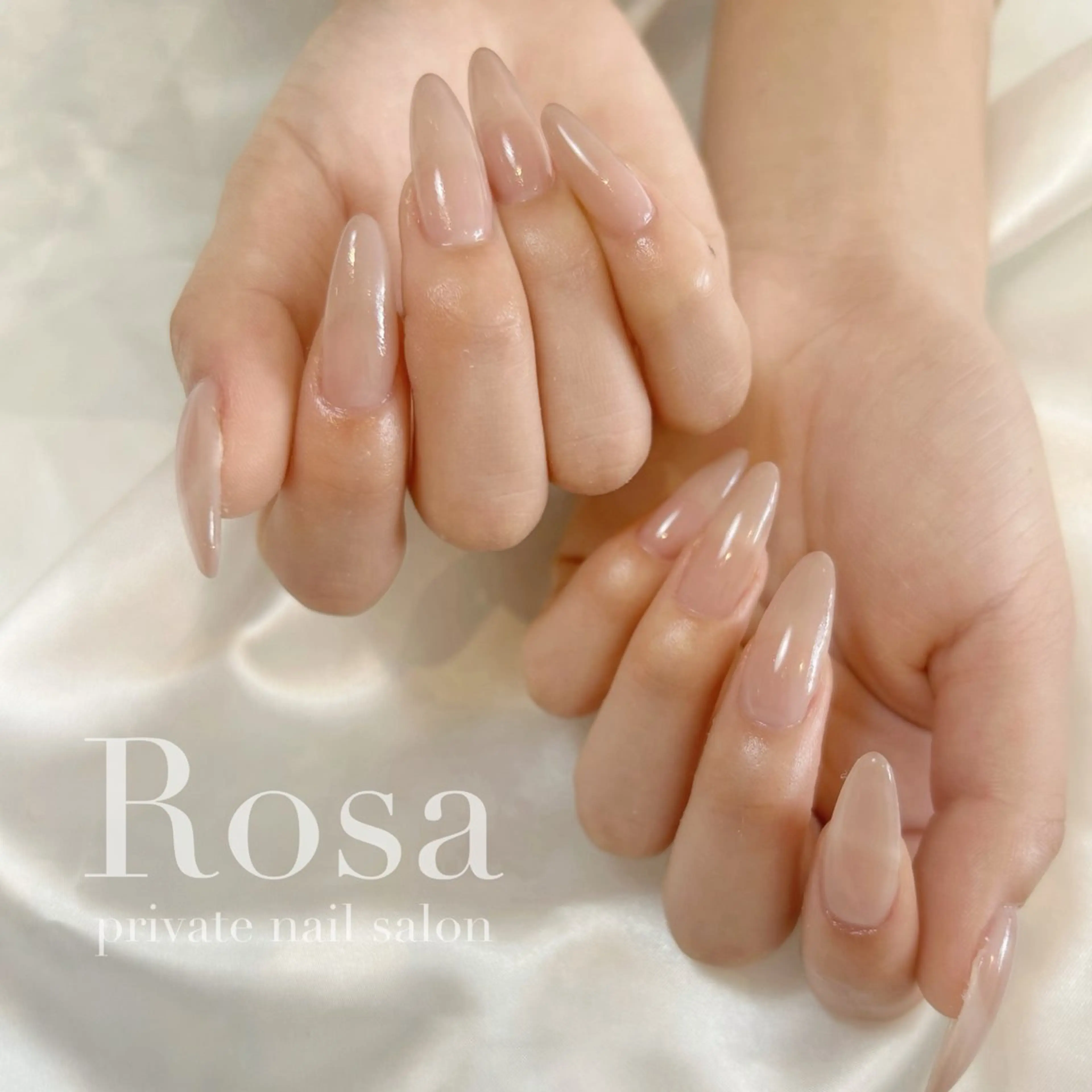 ネイル 長さ出し ワンカラーネイル nail salon Rosaのネイルデザイン