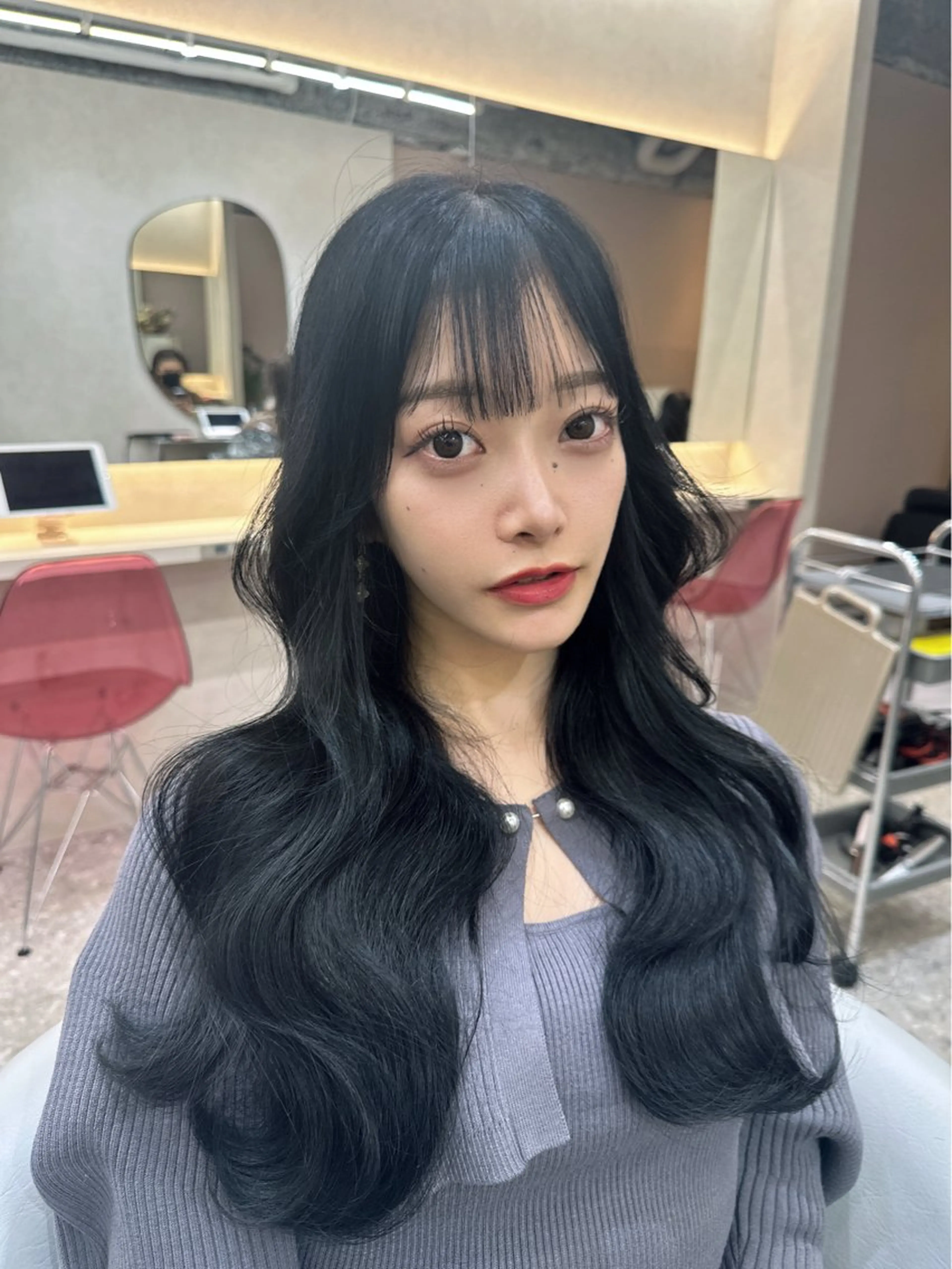 ロング カラー シールエクステ ブリーチ ダブルカラー イヤリングカラー インナーカラー 新宿/韓国風レイヤー エクステ/YUTOのヘアスタイル