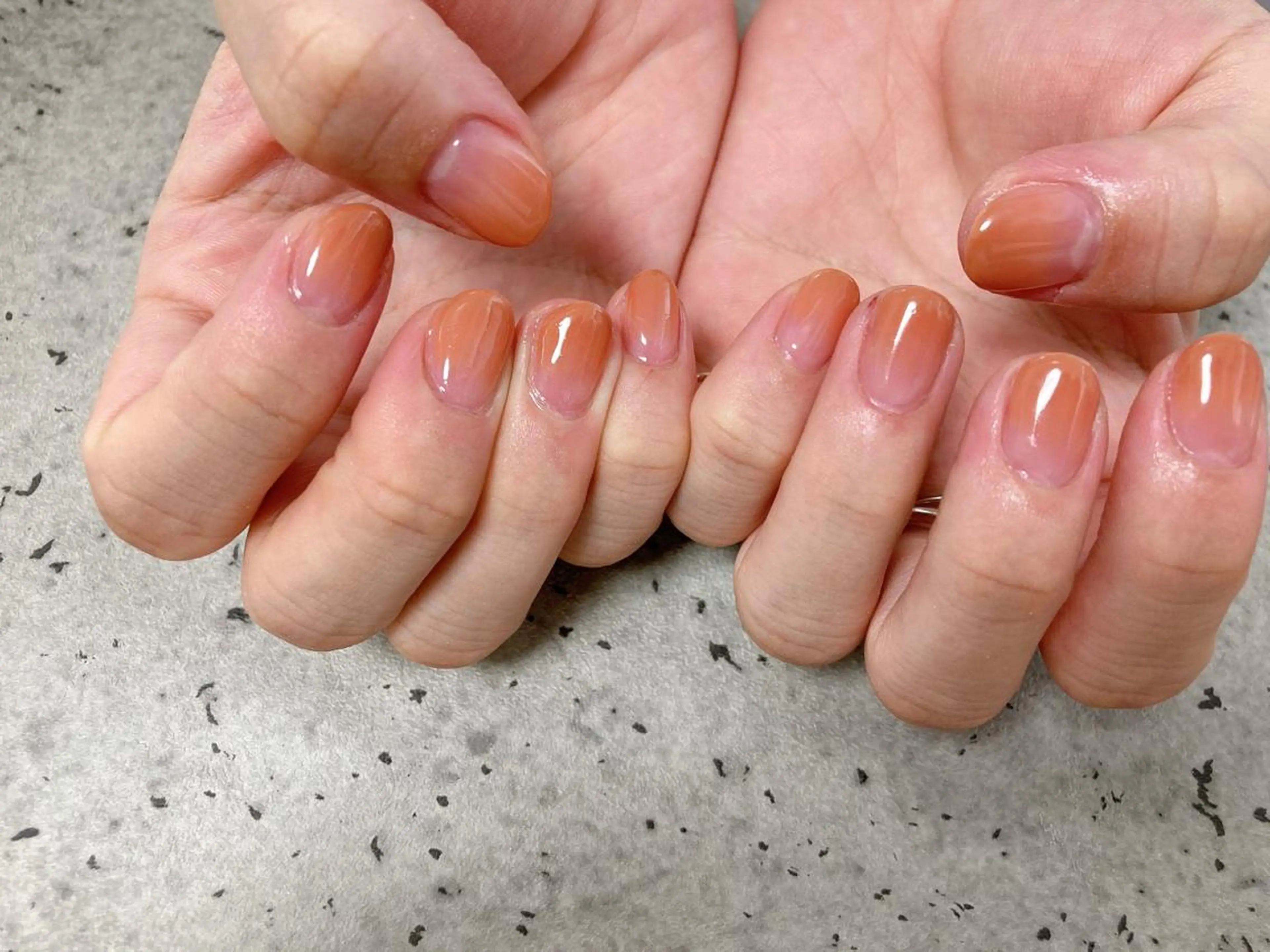 ネイル オレンジ Mogu nail 二子玉川のネイルデザイン