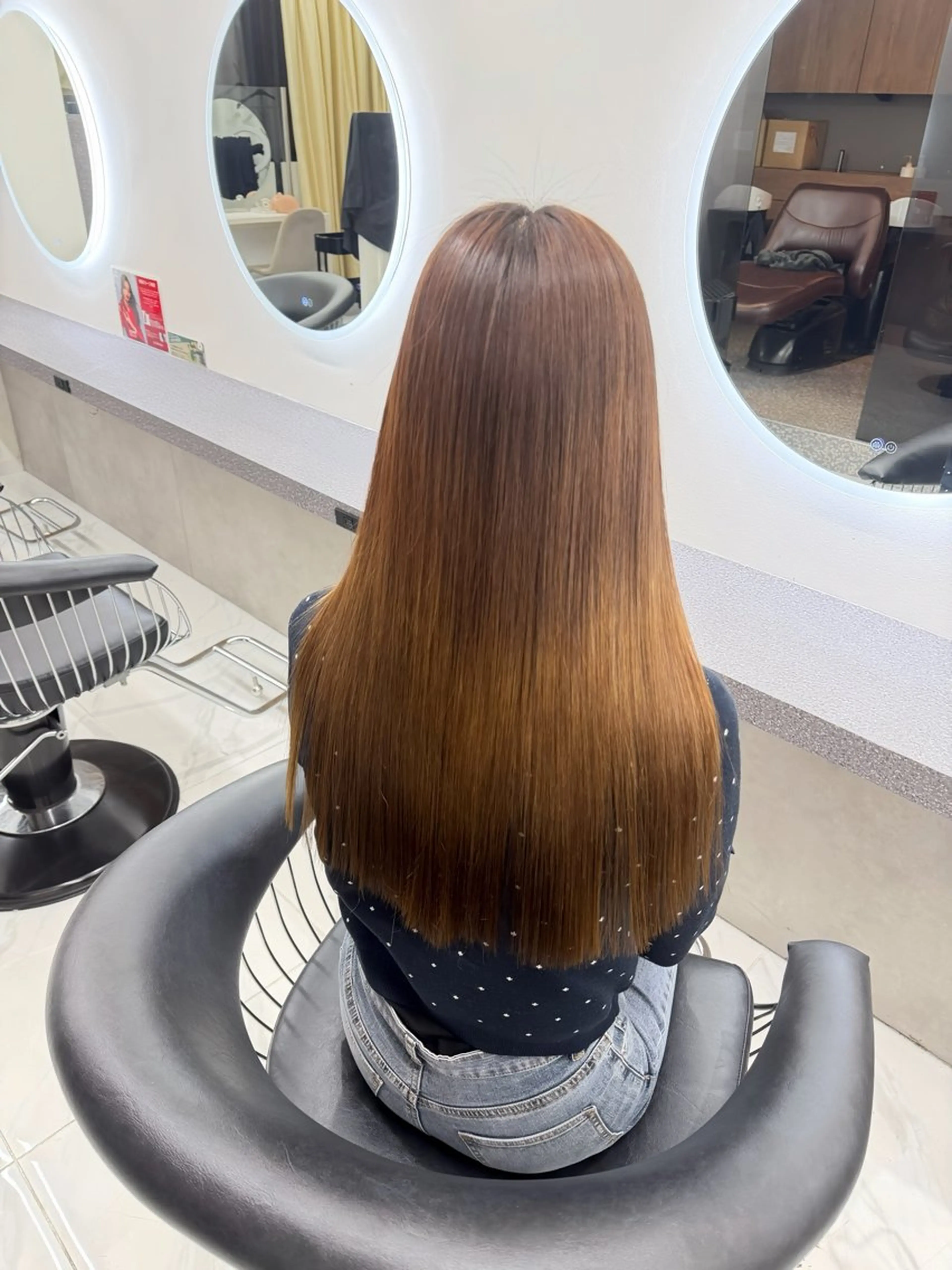 ロング カット 縮毛矯正 トリートメント 韓国ヘア/透明感カラ ー/梅田/ayanoのヘアスタイル