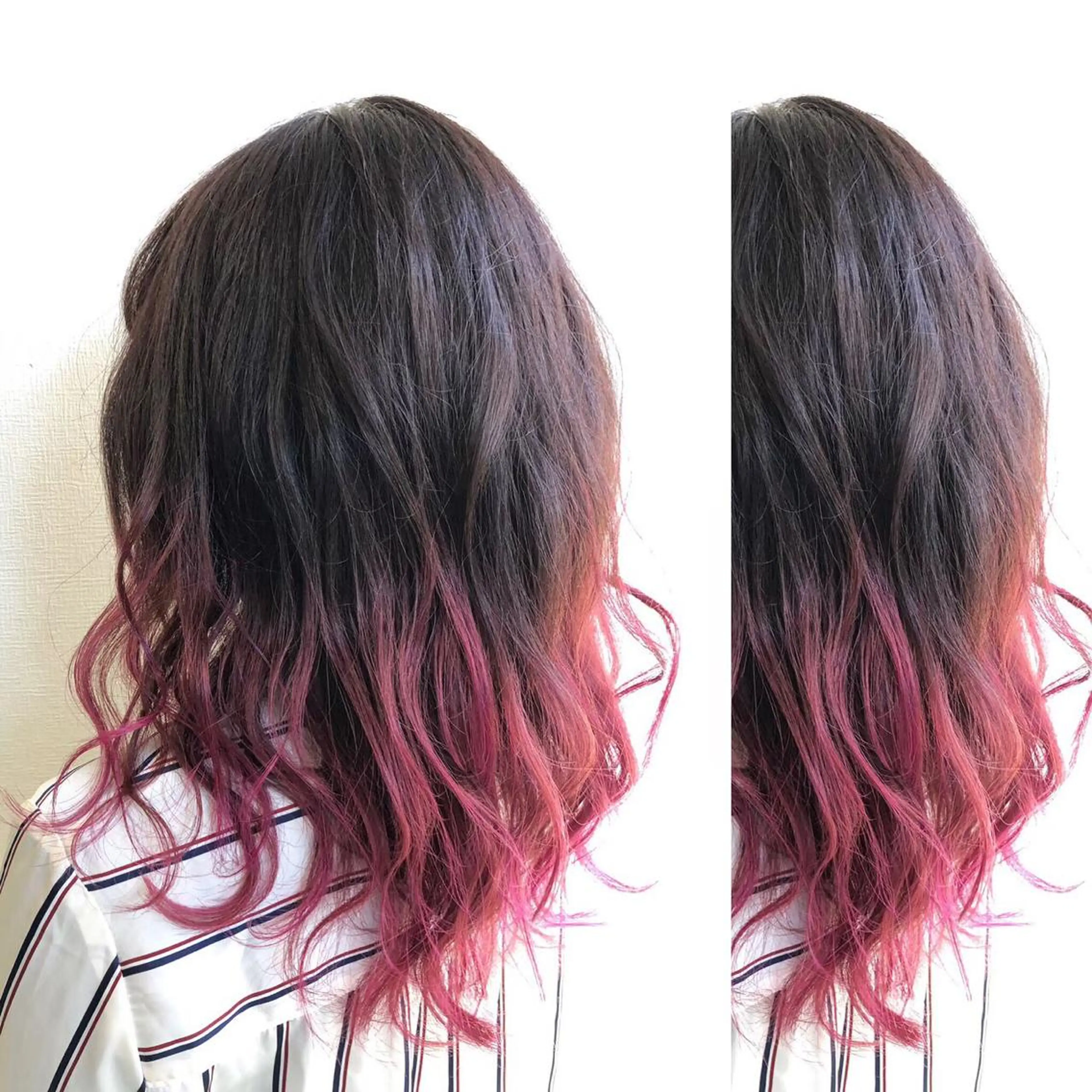 ミディアム カラー JuNブリーチに 縮毛矯正するプロのヘアスタイル