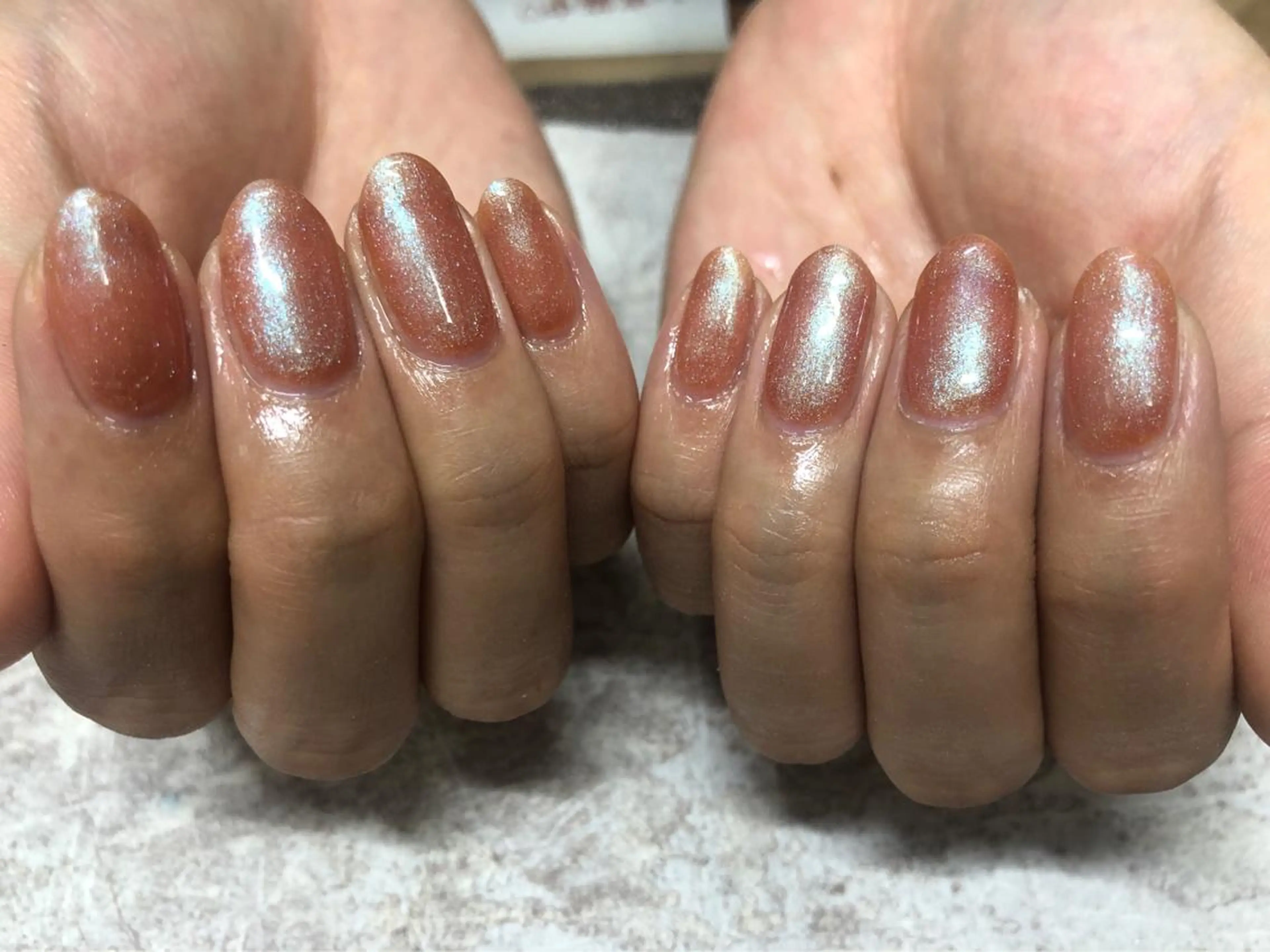 ネイル オレンジ ハンドネイル Mogu nail 二子玉川のネイルデザイン