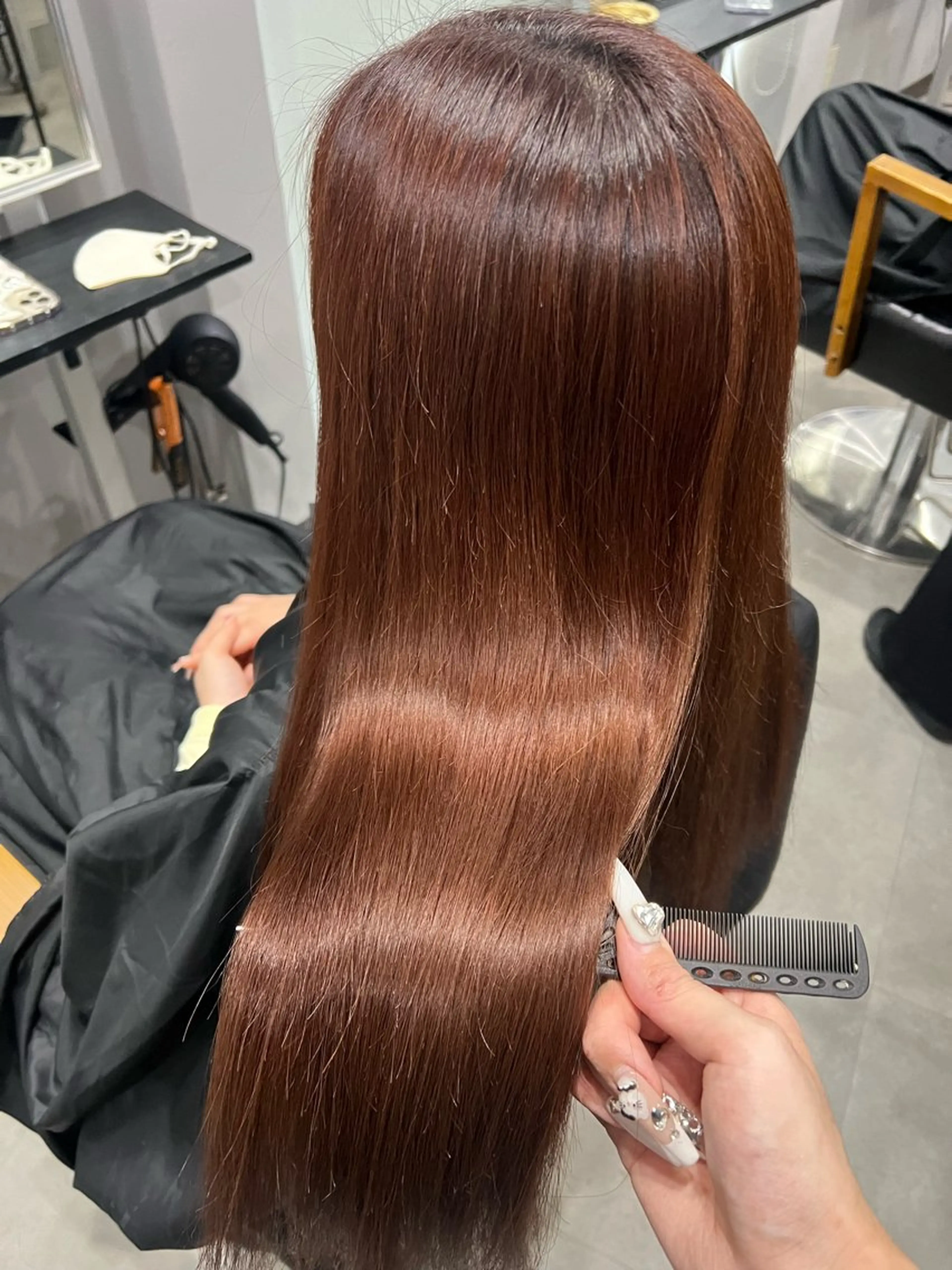 セミロング カラー カット 縮毛矯正 難波/ハイトーン 🦋AOI🦋のヘアスタイル