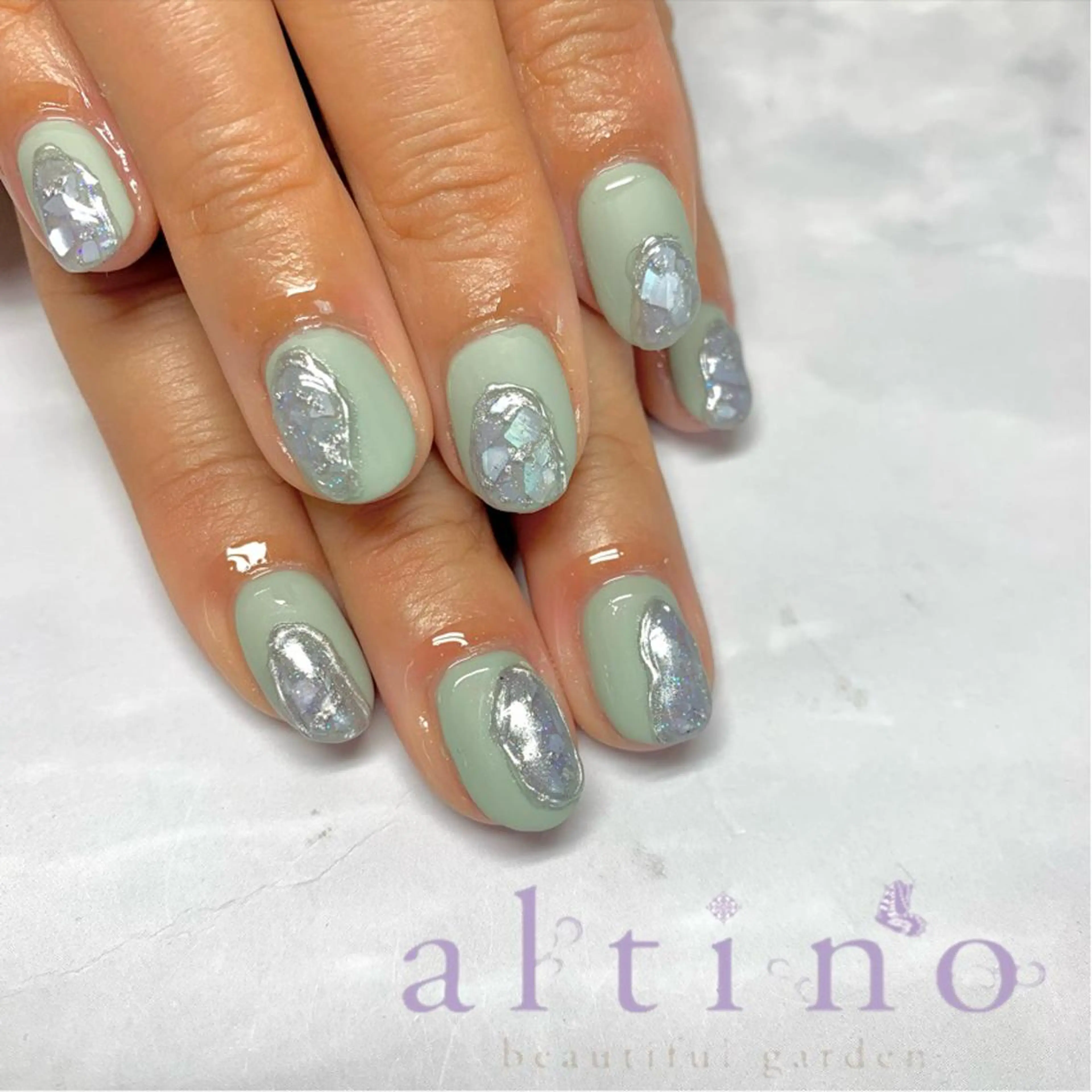 ネイル ハンドネイル nail atelier  new moon所属・new moon 森のネイルデザイン