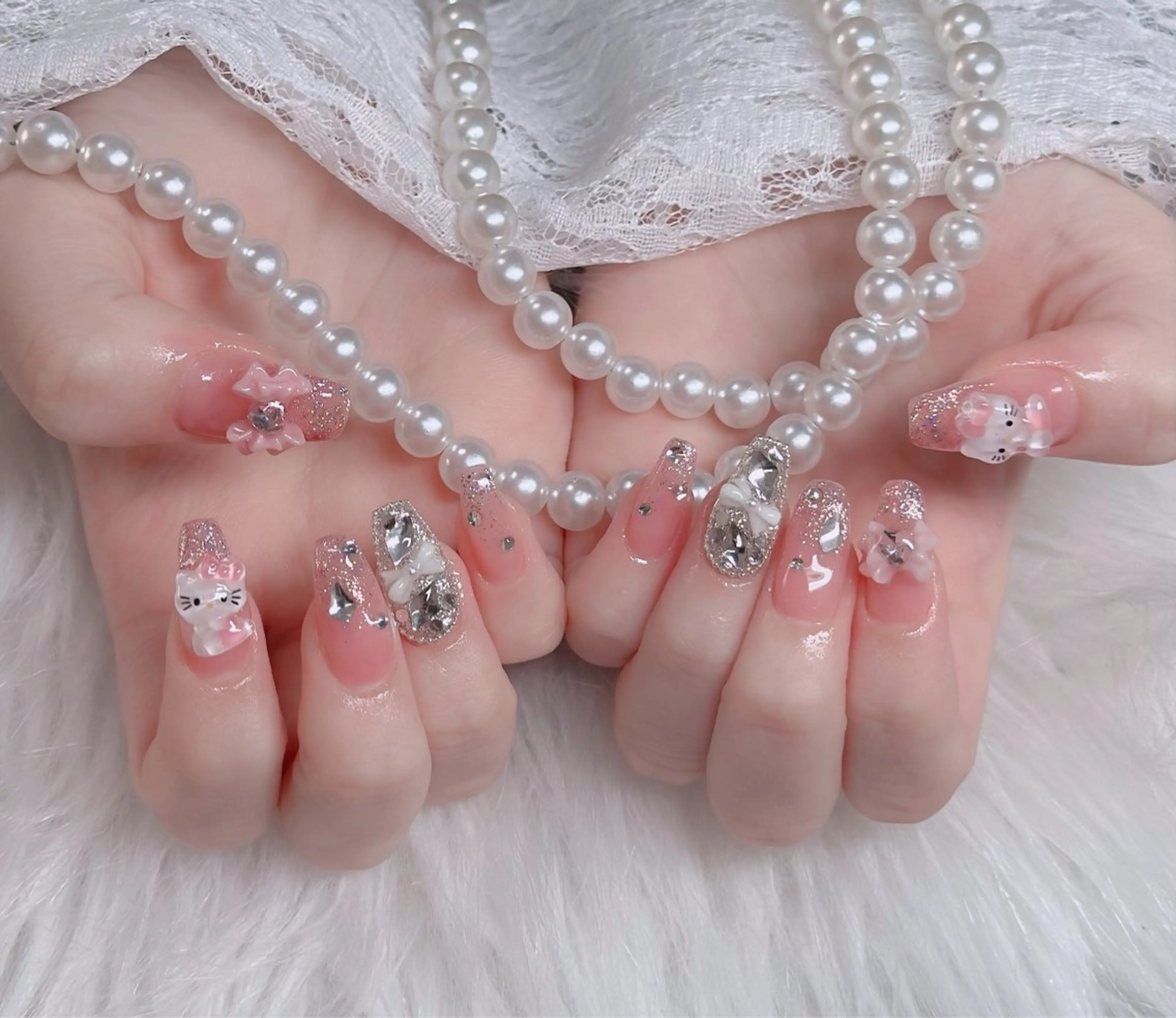ネイル アートネイル 成人式 ジェルネイル ニュアンスネイル 夏ネイル ハンドネイル neco H.babynailのネイルデザイン