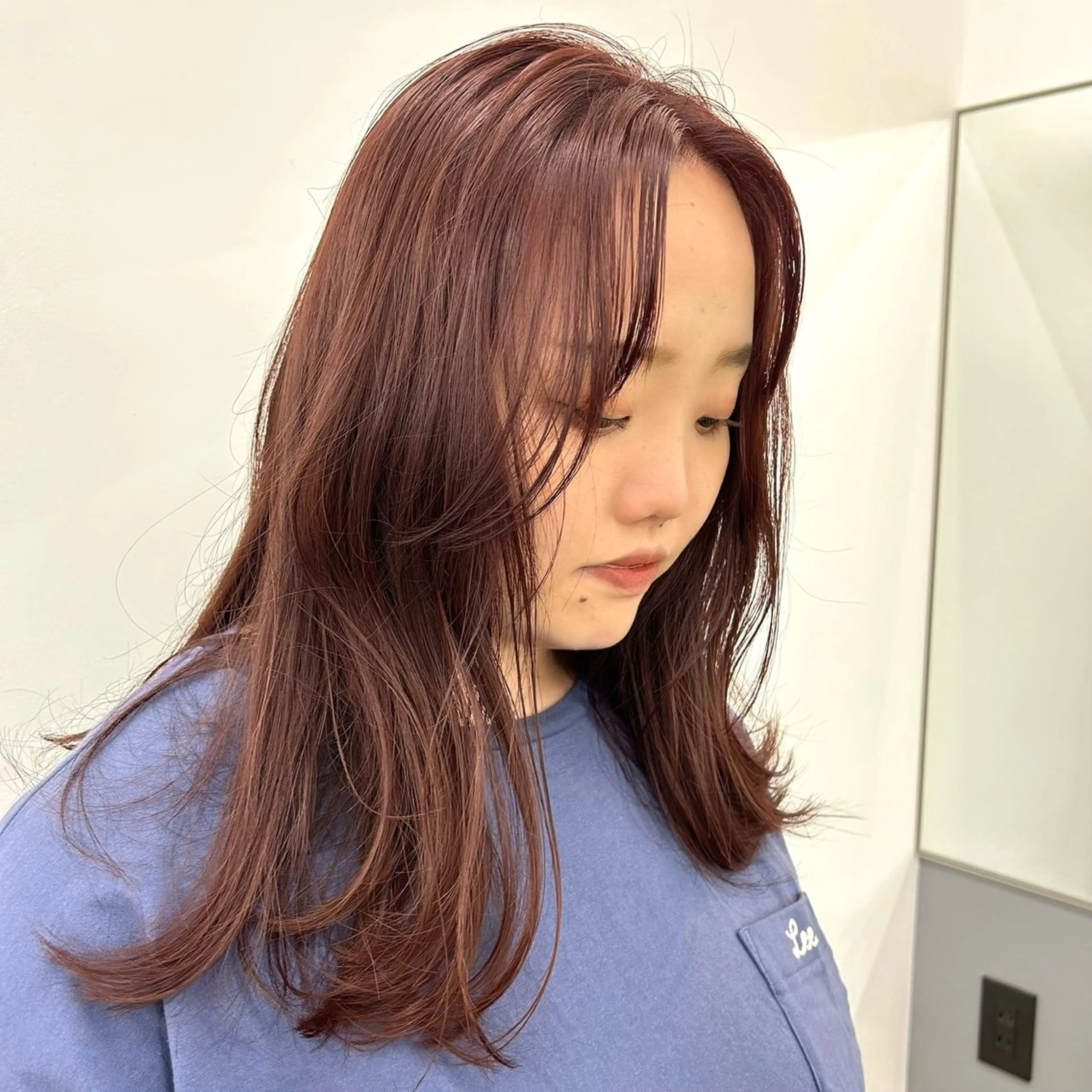 セミロング ピンクブラウン レイヤーカット 顔周り/レイヤー/ 透明感/あやか💕のヘアスタイル