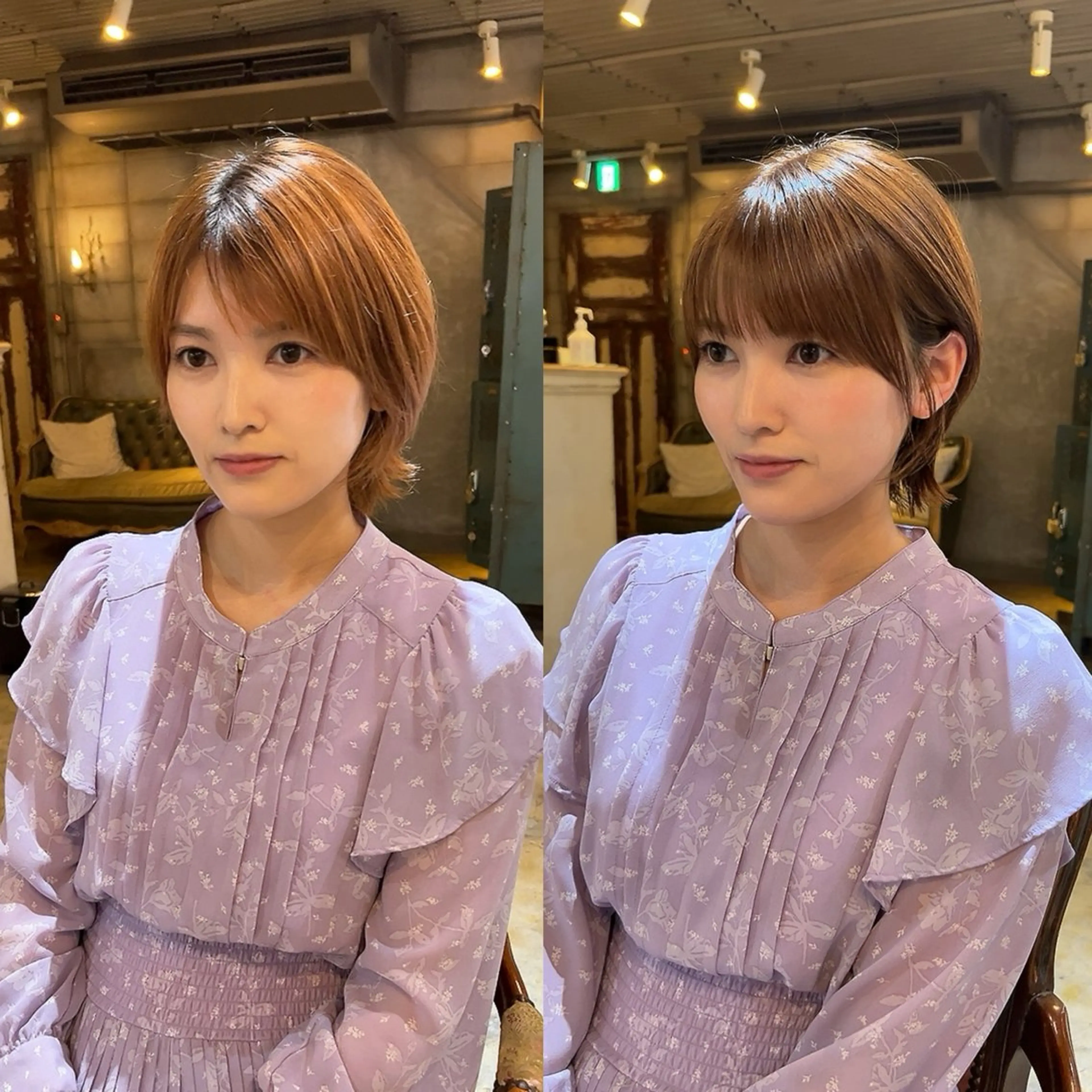 ショート ショートヘア ウルフカット カット 飯母 亜央衣のヘアスタイル