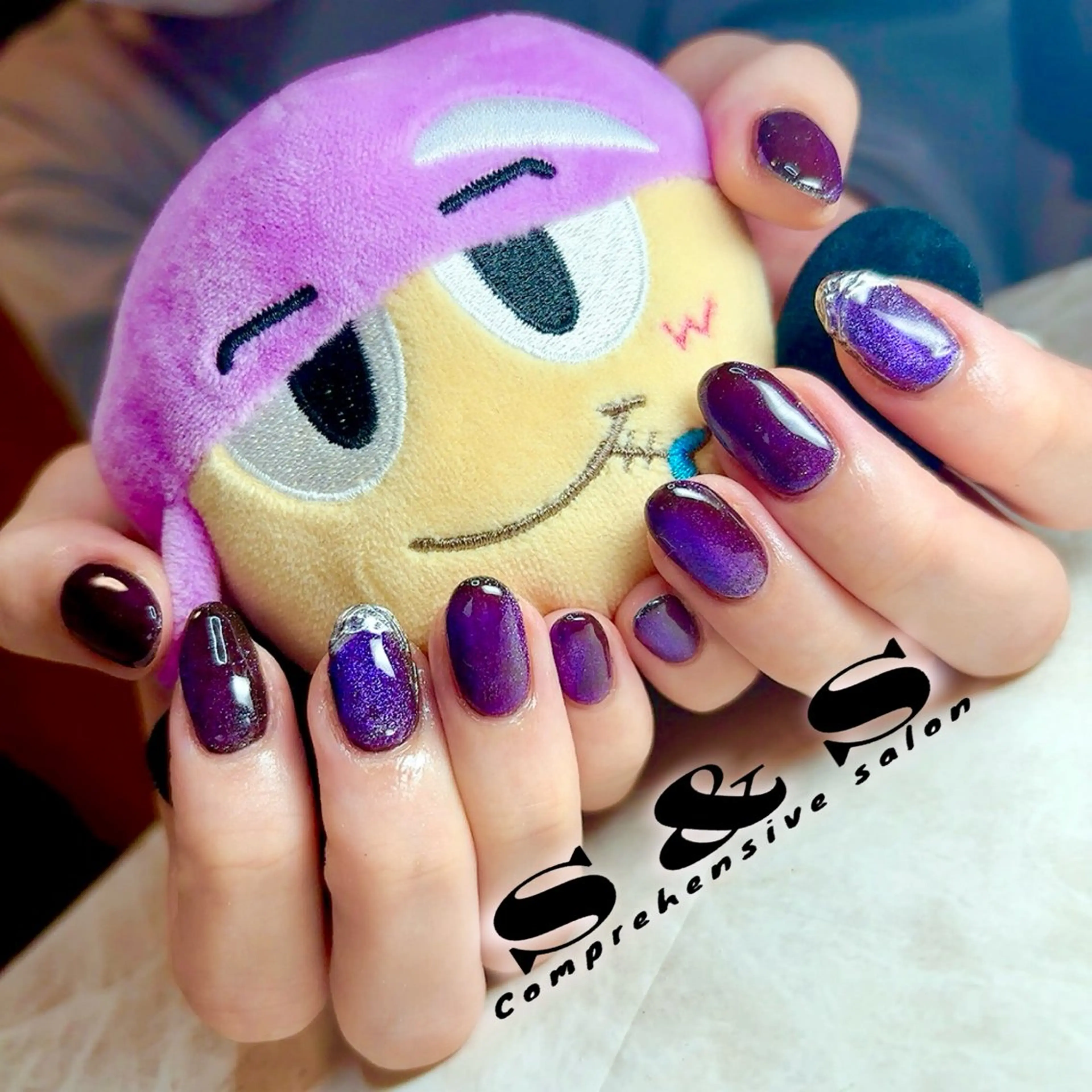 ネイル パープル S&S 村田小百合のネイルデザイン