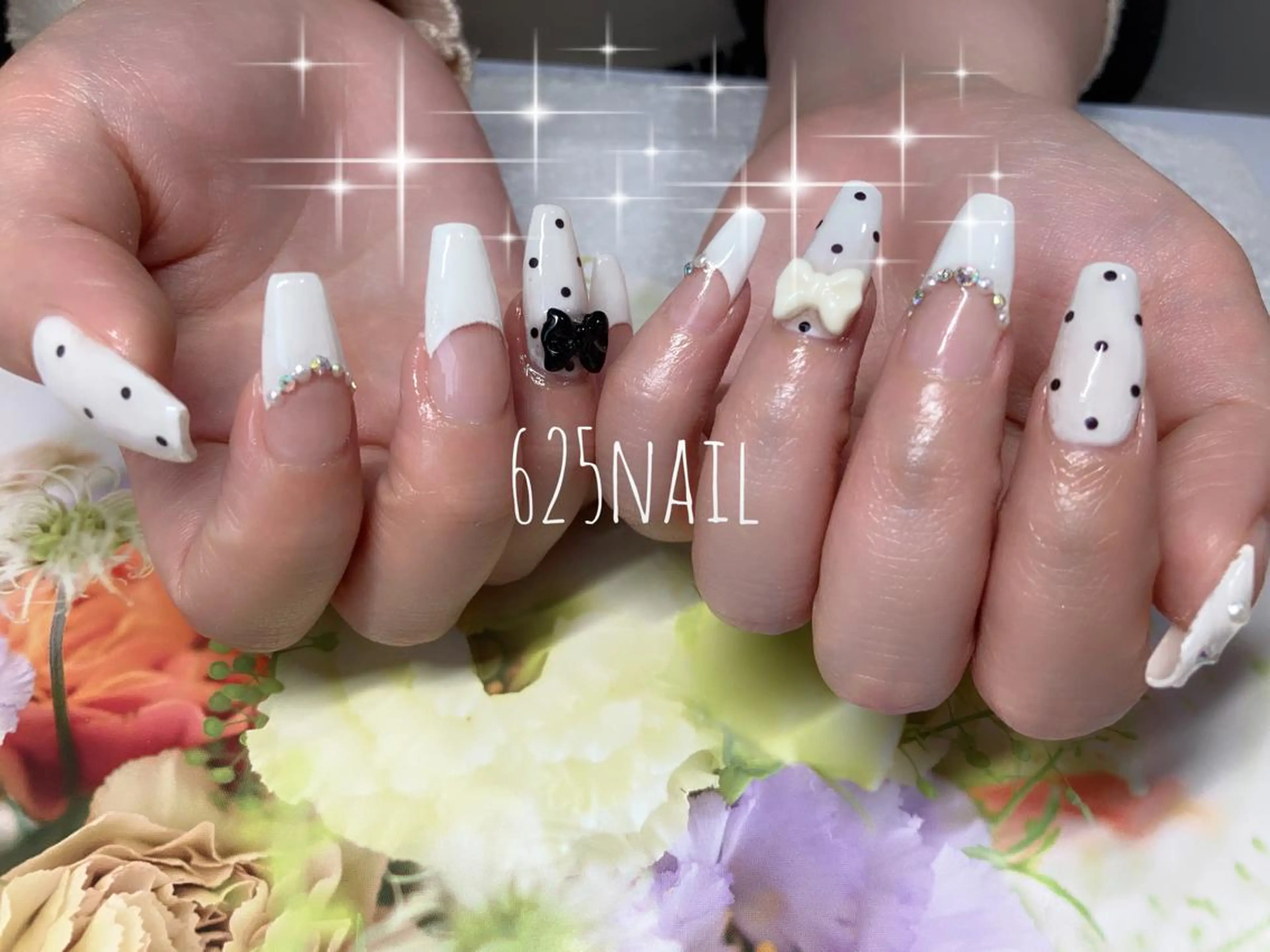 ネイル ロングネイル スカルプネイル ハンドネイル 625nail 無料P有/春日白水のネイルデザイン