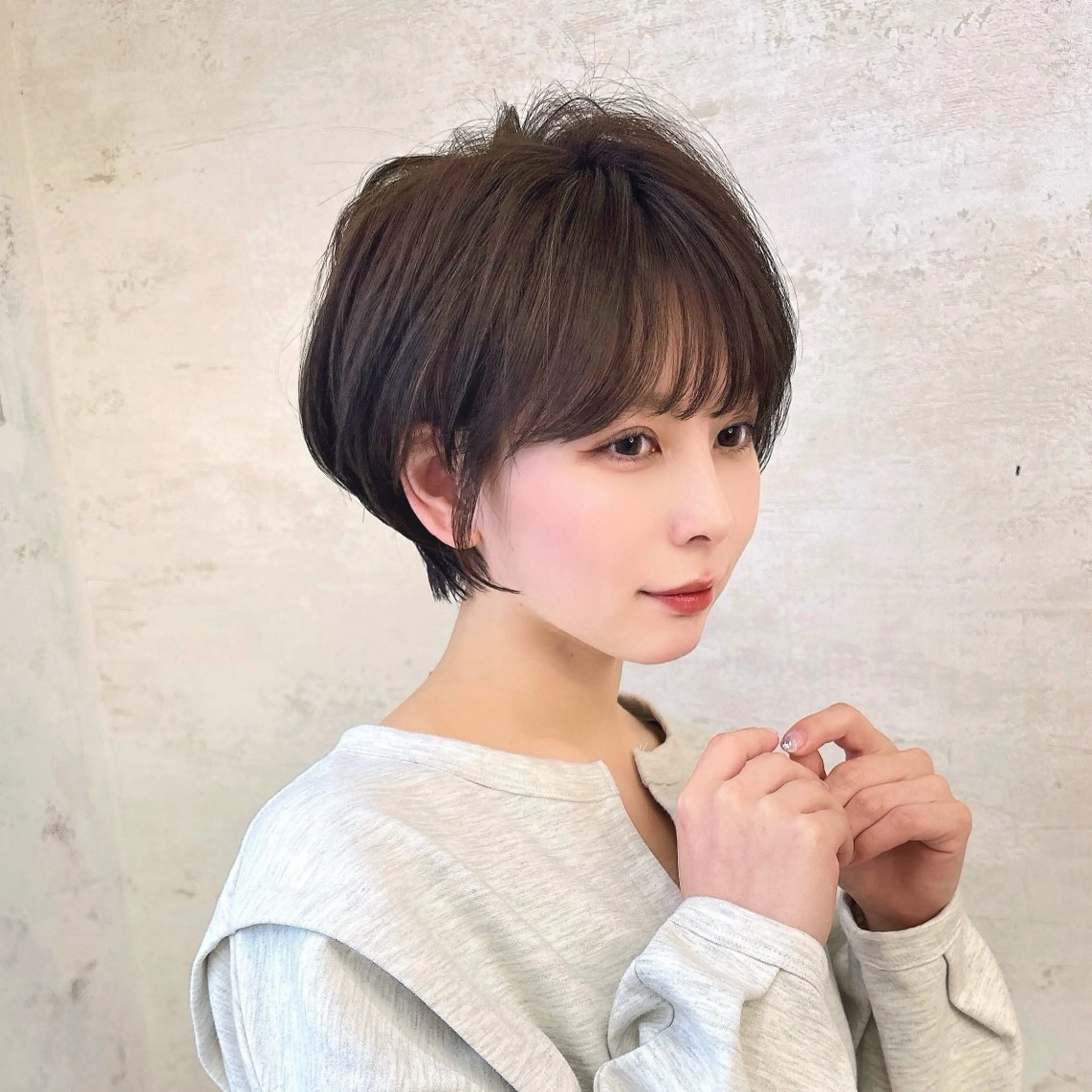 ショート カラー ヘアカラー トリートメント 荻野 峻輔/レイヤー /韓国ヘア/艶カラーのヘアスタイル