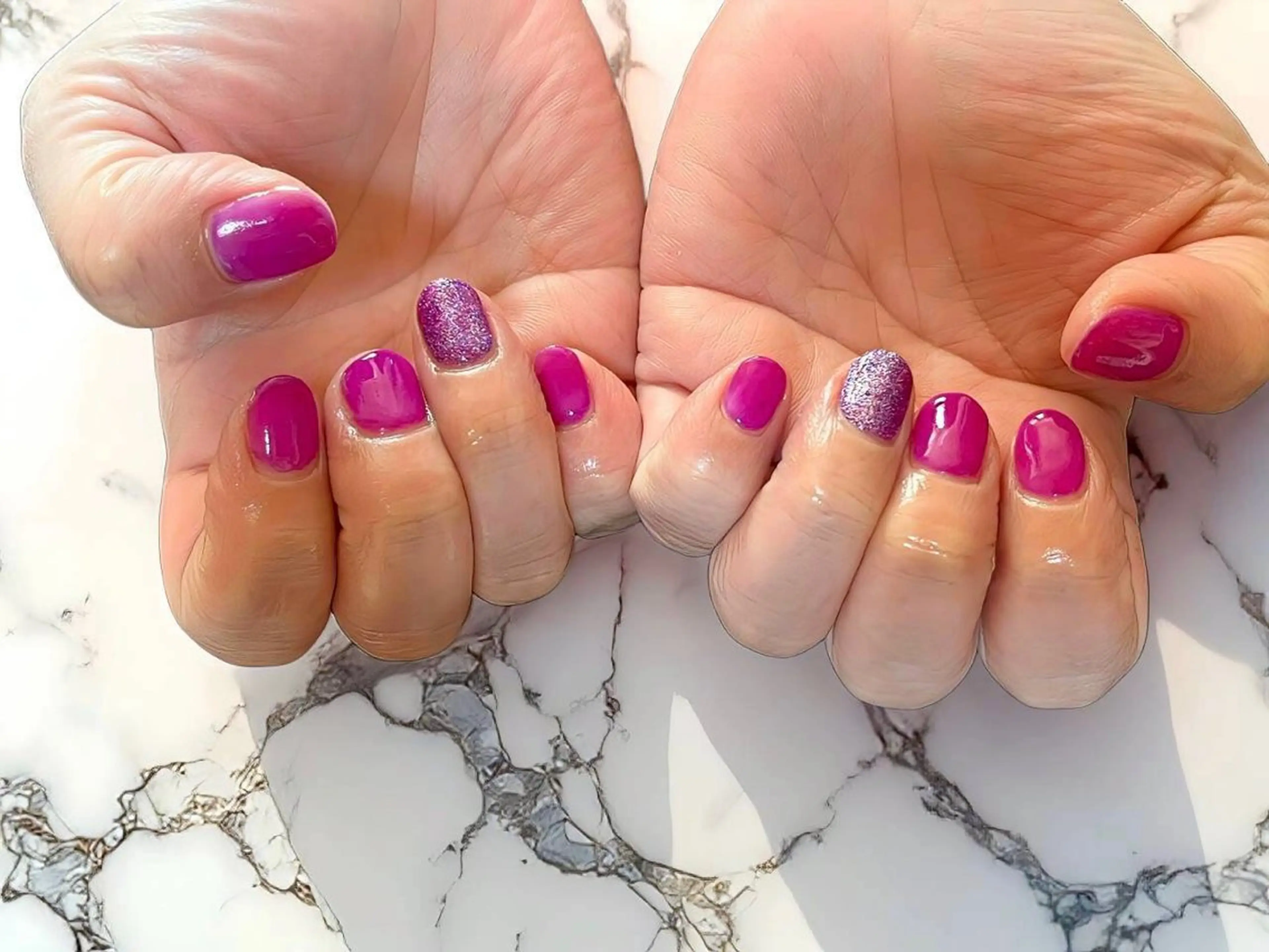 ネイル ラメ(グリッター) ワンカラーネイル はらだ さやかのネイルデザイン