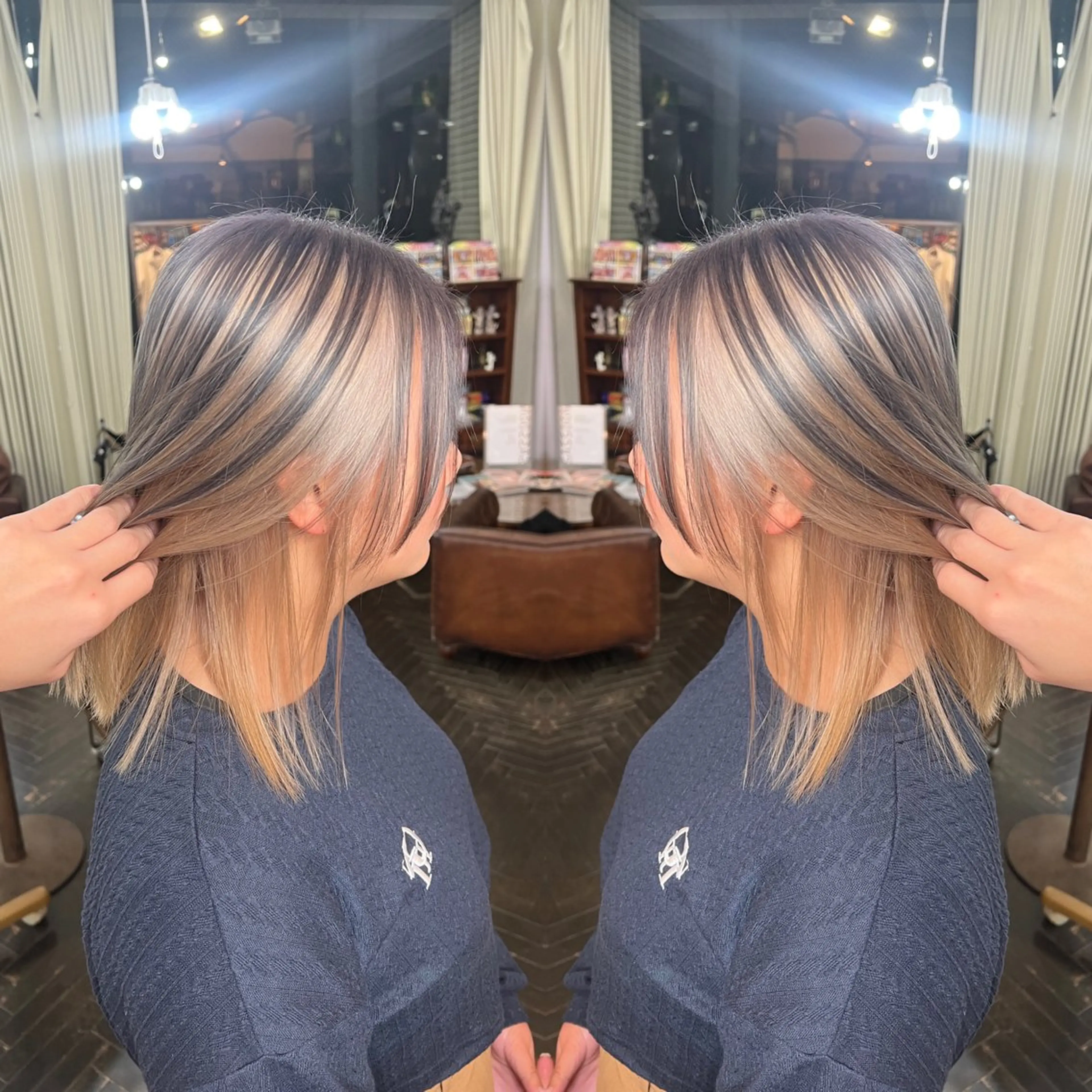 セミロング カラー ヘアカラー トリートメント レイヤー/ボブ/ ミニボブ/AOIのヘアスタイル