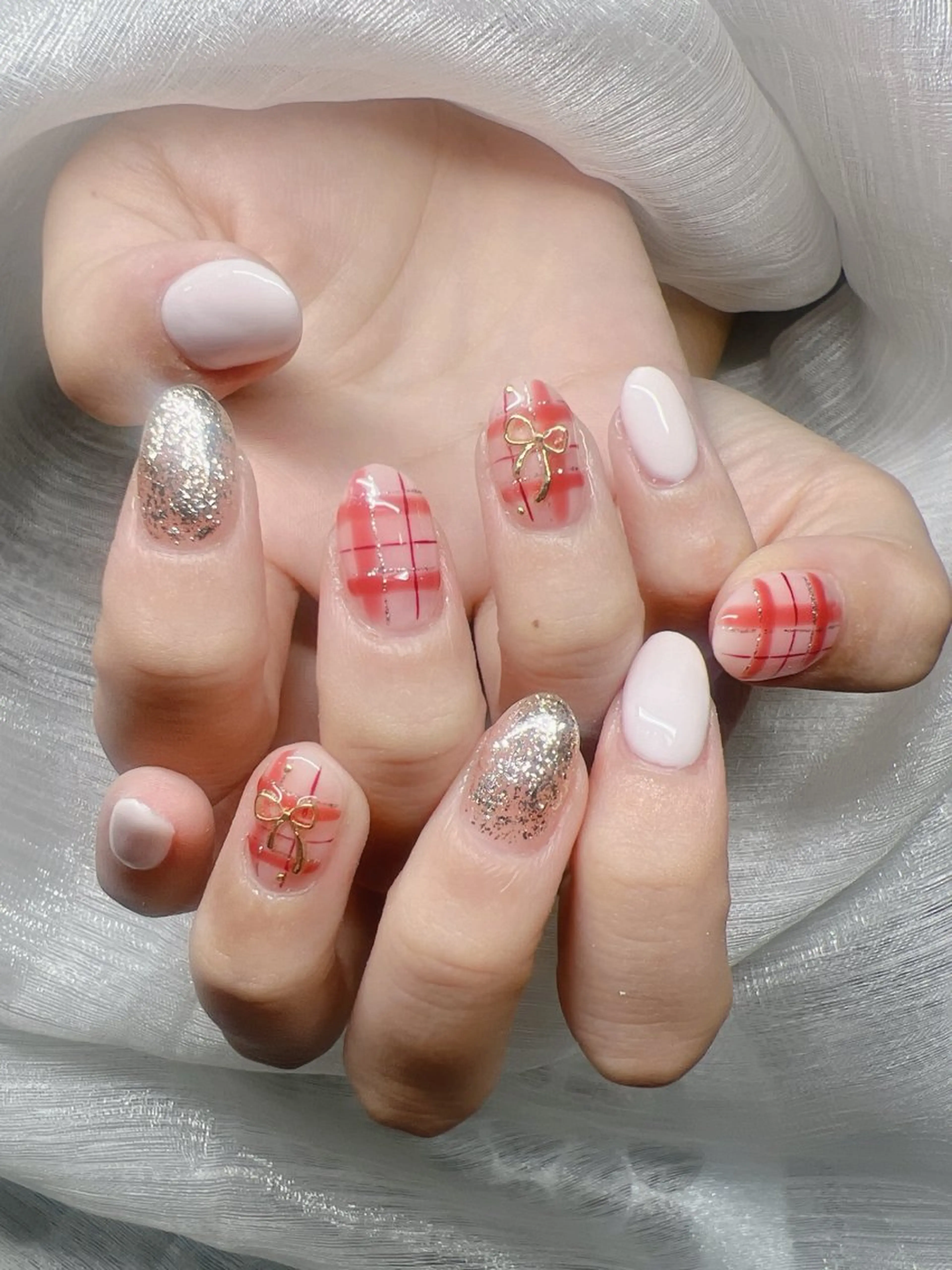 ネイル 長さ出し グラデーション キラキラネイル マグネットネイル ニュアンスネイル Lee Nails チップ長さだし専門店のネイルデザイン