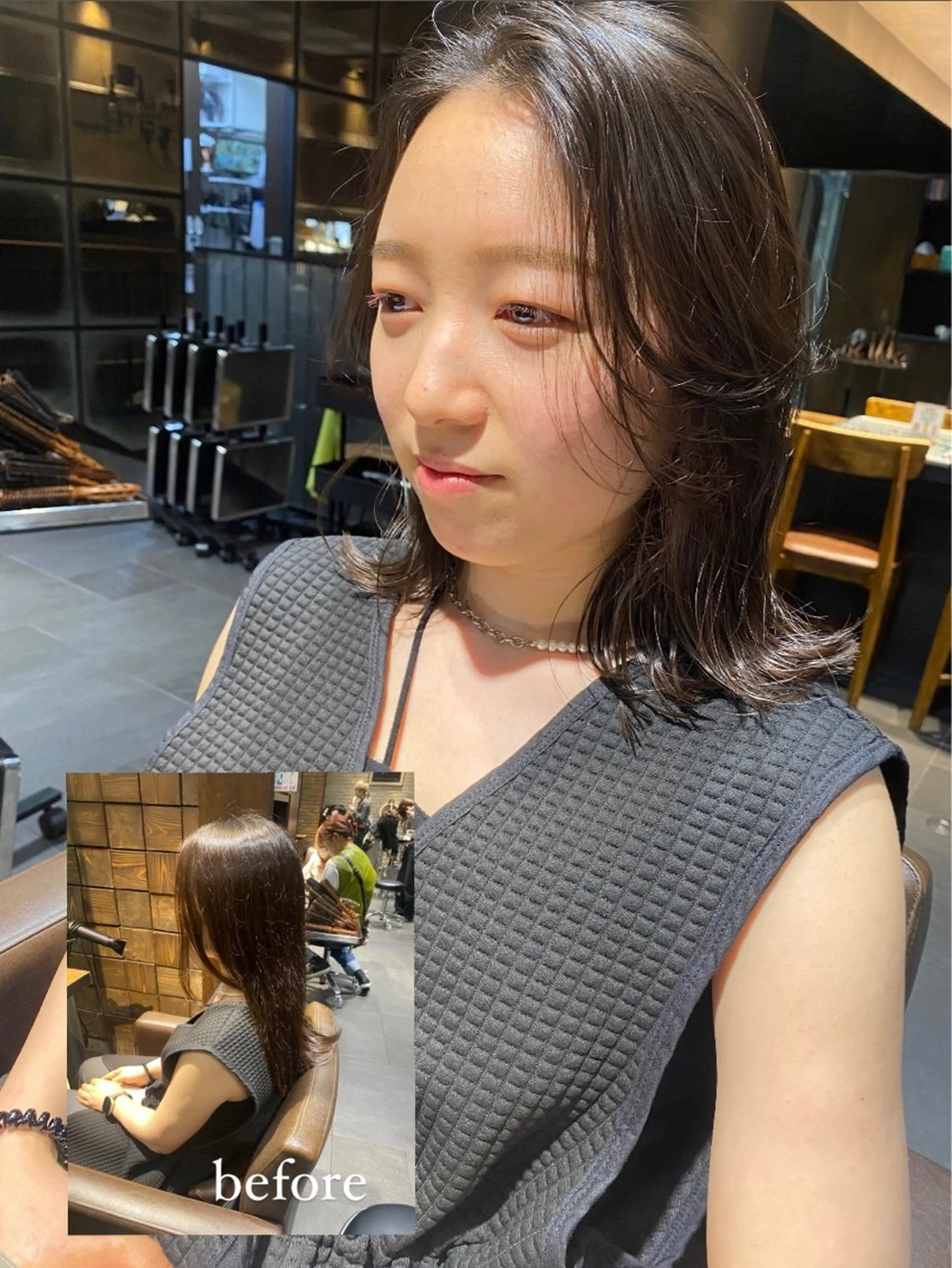 ミディアム 銀座/MINX 宇都 愛梨/デザインカットのヘアスタイル