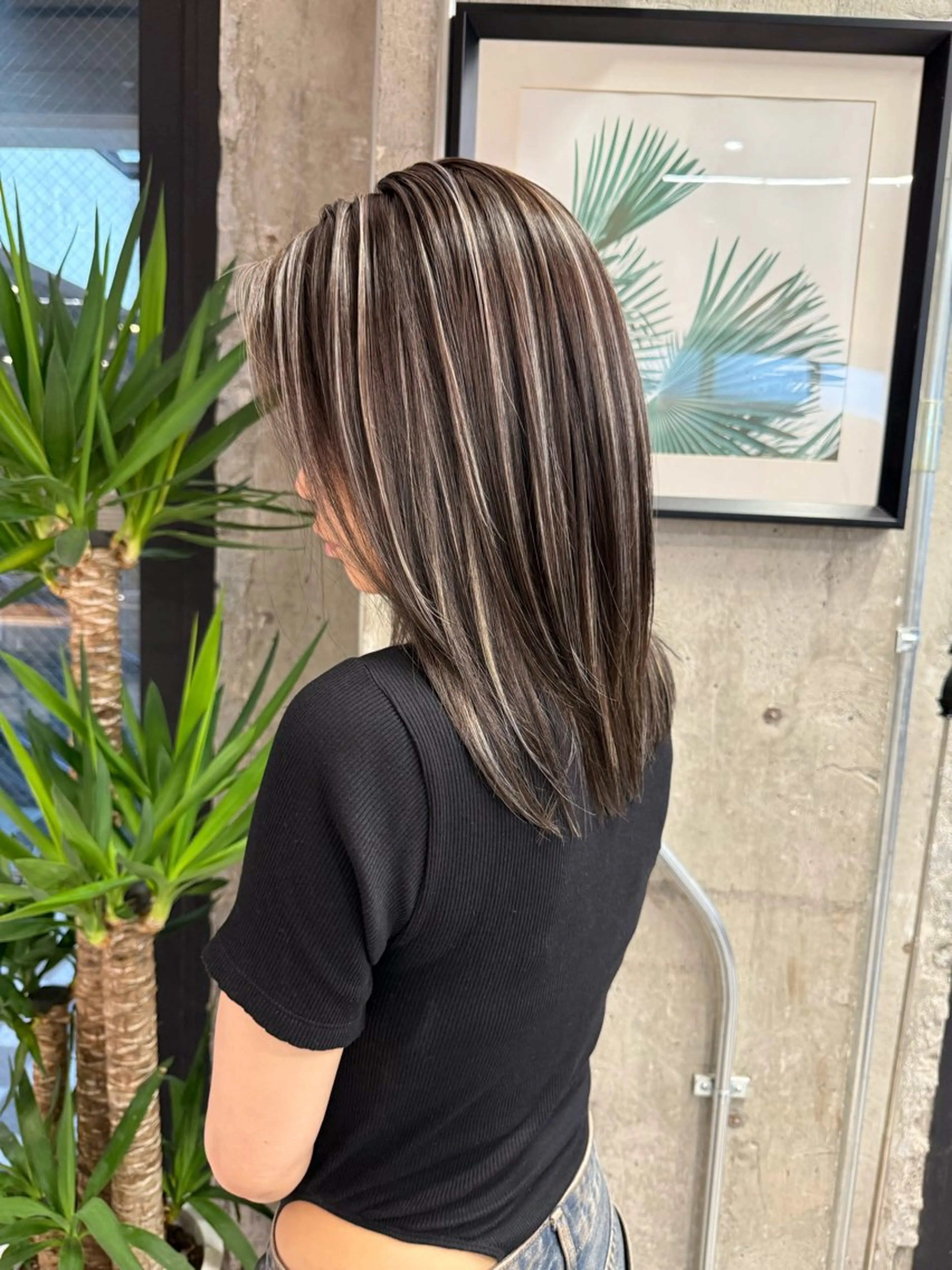 セミロング カラー ヘアカラー ♡ハイライトカラー shinri♡のヘアスタイル