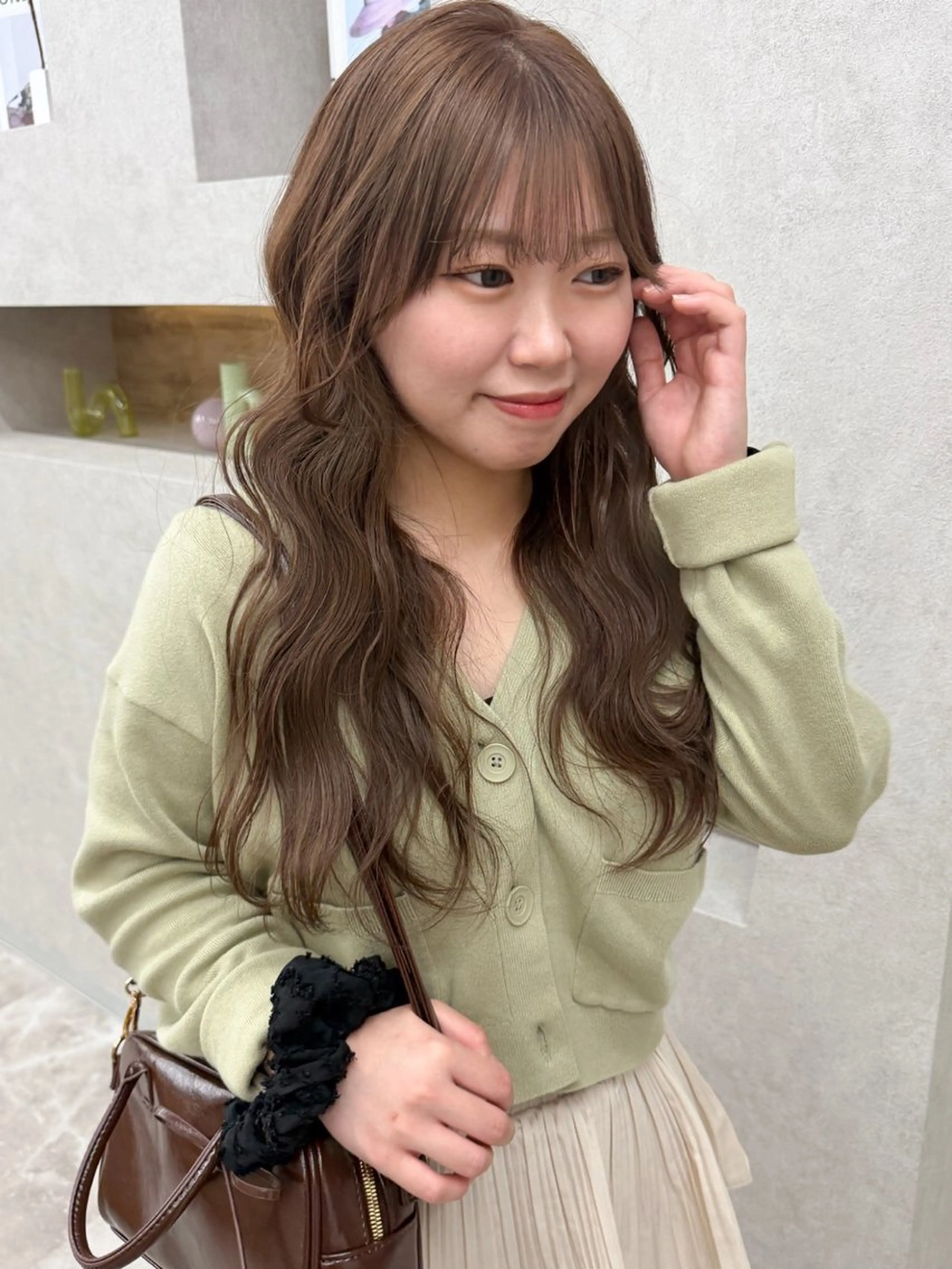 セミロング カラー ベージュカラー ブリーチ ブラウンカラー ダブルカラー グレージュ ヘアカラー ブリーチ/ベージュ 💕/momoaのヘアスタイル