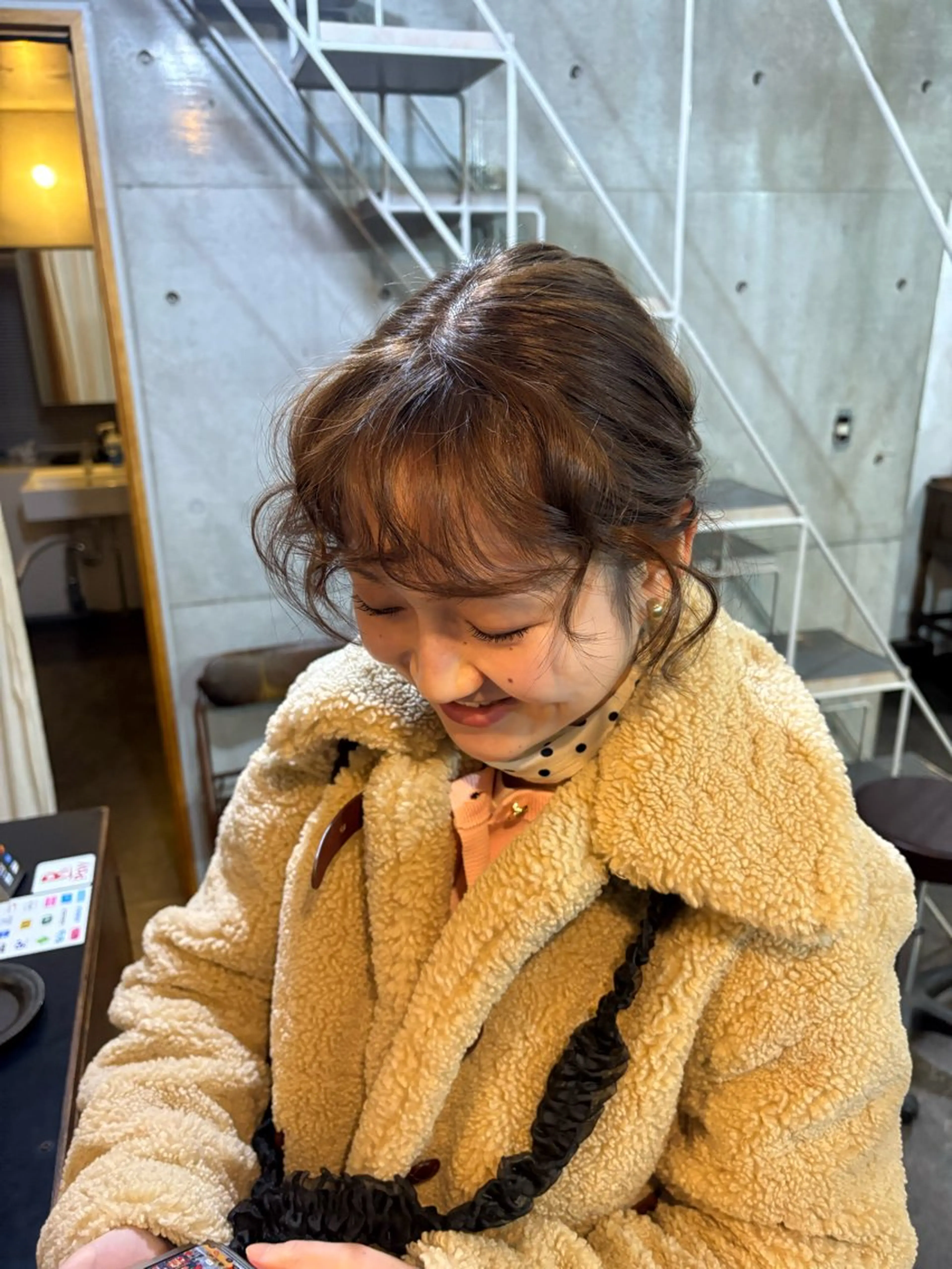 セミロング カット ヘアカラー モリモト サナのヘアスタイル