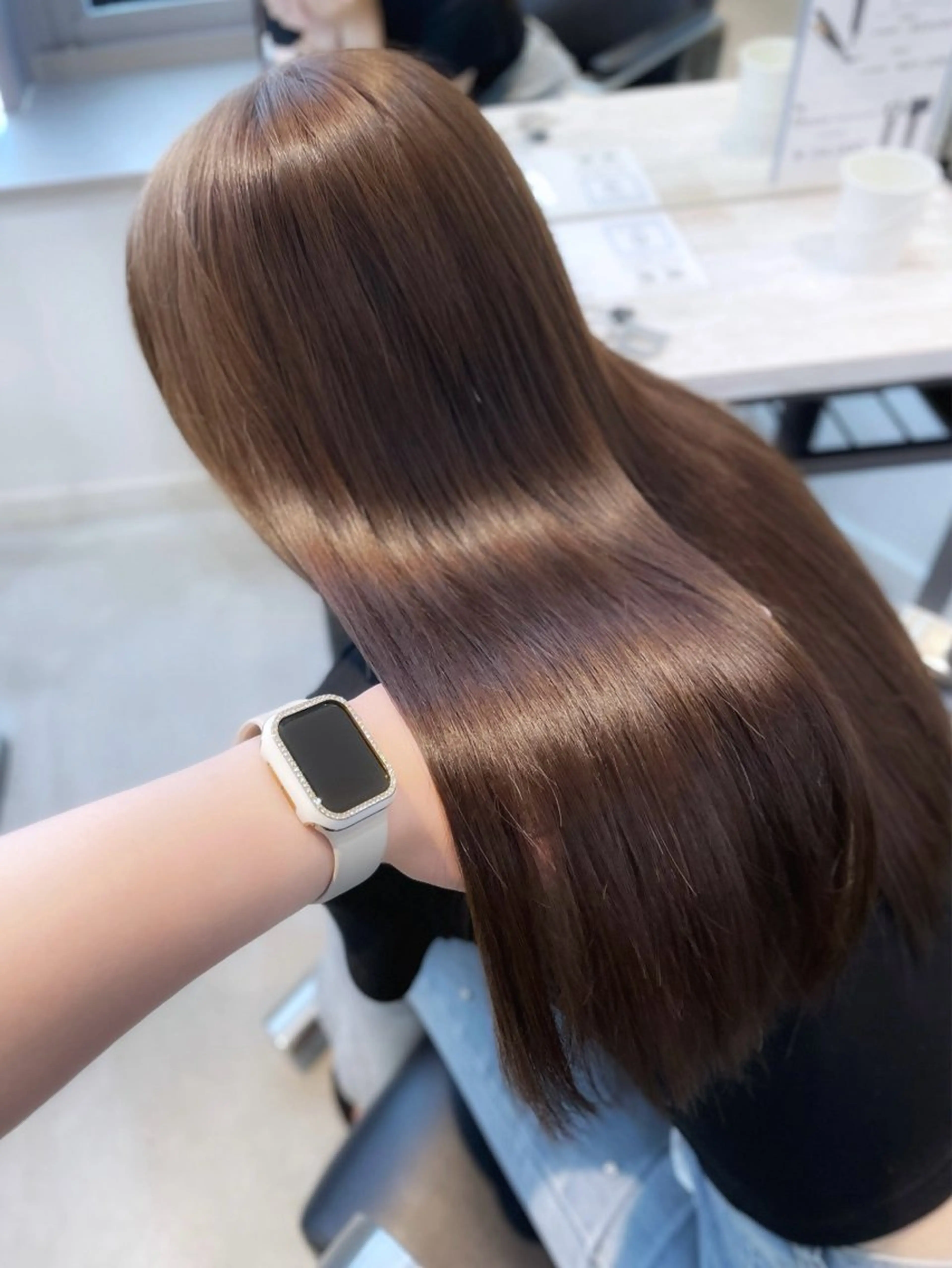 ロング カラー ブラウンカラー マロンブラウン トリートメント noa hair design 町田店所属・miyu♡̷̷ 韓国ヘア/顔まわりのヘアスタイル