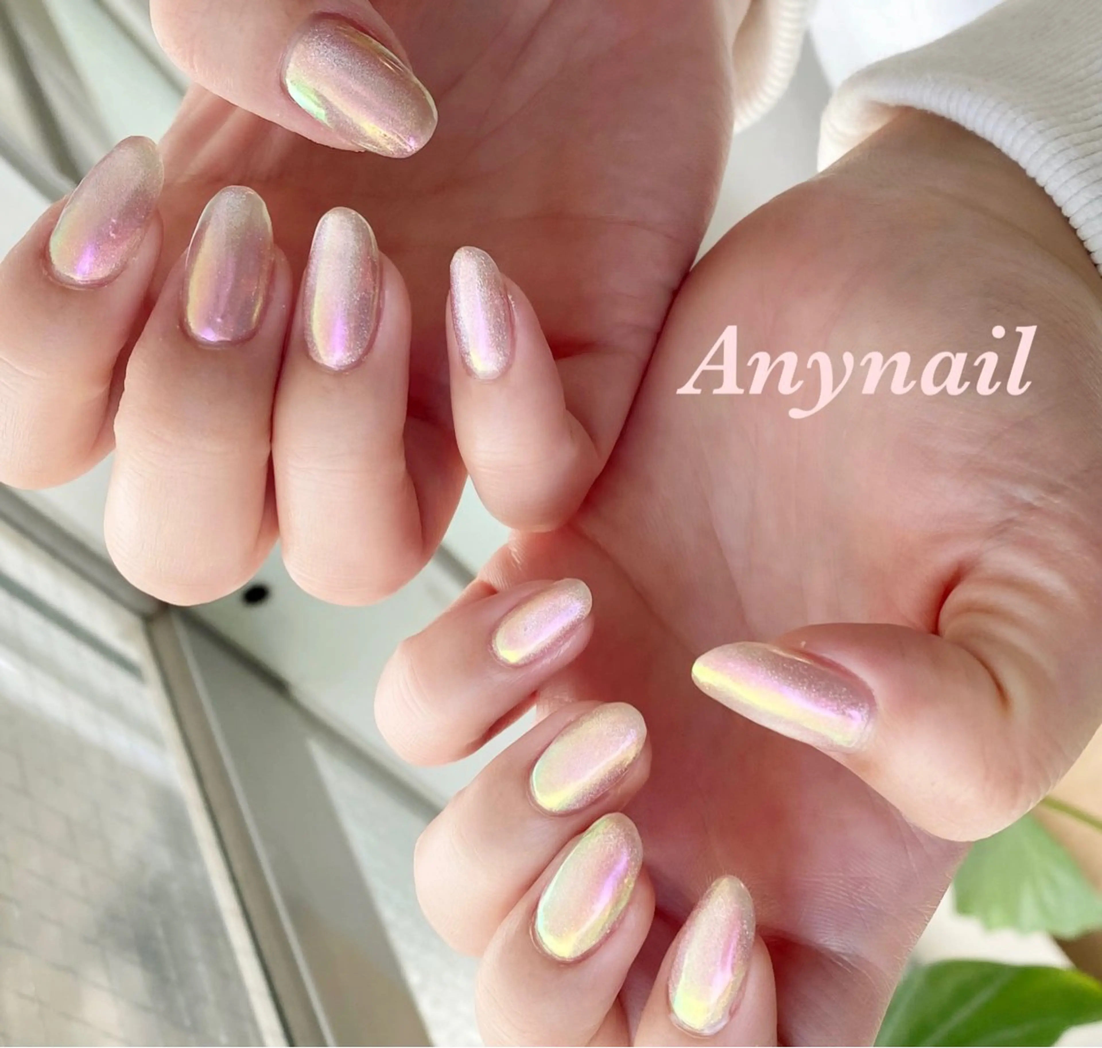 ネイル オーロラネイル ブルー 氷ネイル・うるうるネイル キラキラネイル マグネットネイル ハンドネイル 岩澤 恵子のネイルデザイン