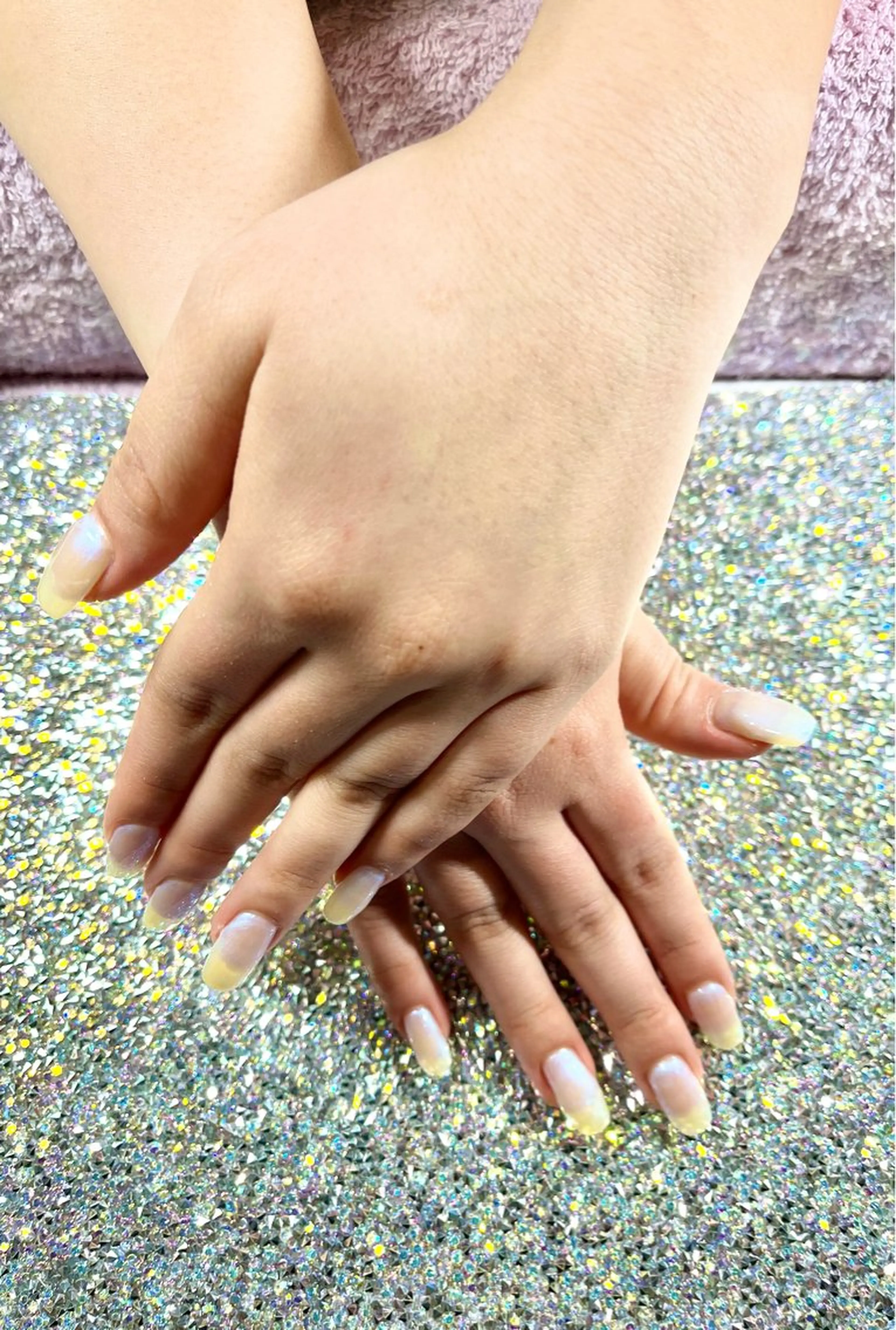 ネイル オーロラネイル 長さ出し シンプルネイル 春ネイル ハンドネイル Tairacchi ﾀｲﾗｯﾁのエステ・リラクイメージ