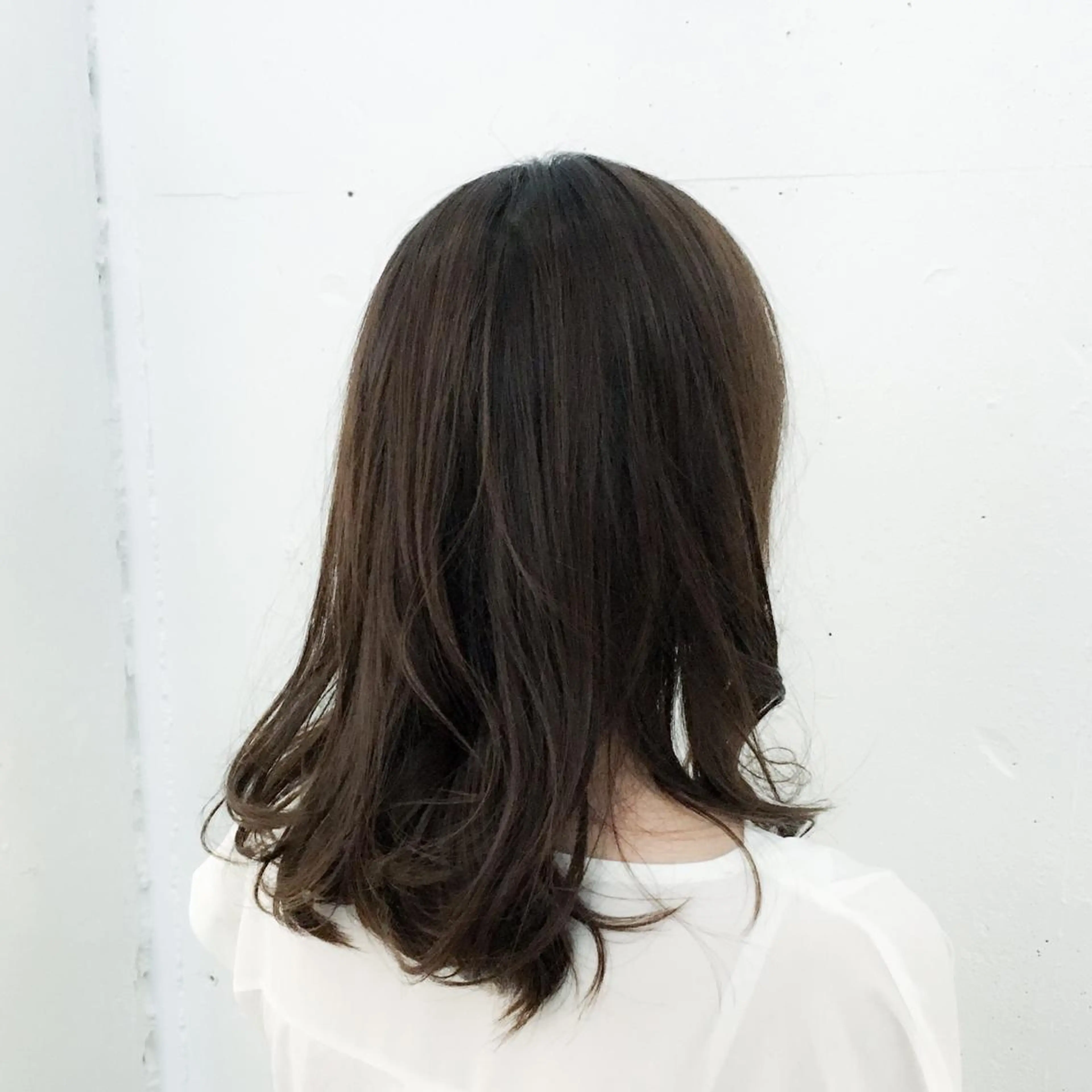 セミロング カラー パーマ カット ヘアカラー パーマ トミタ アツシのヘアスタイル