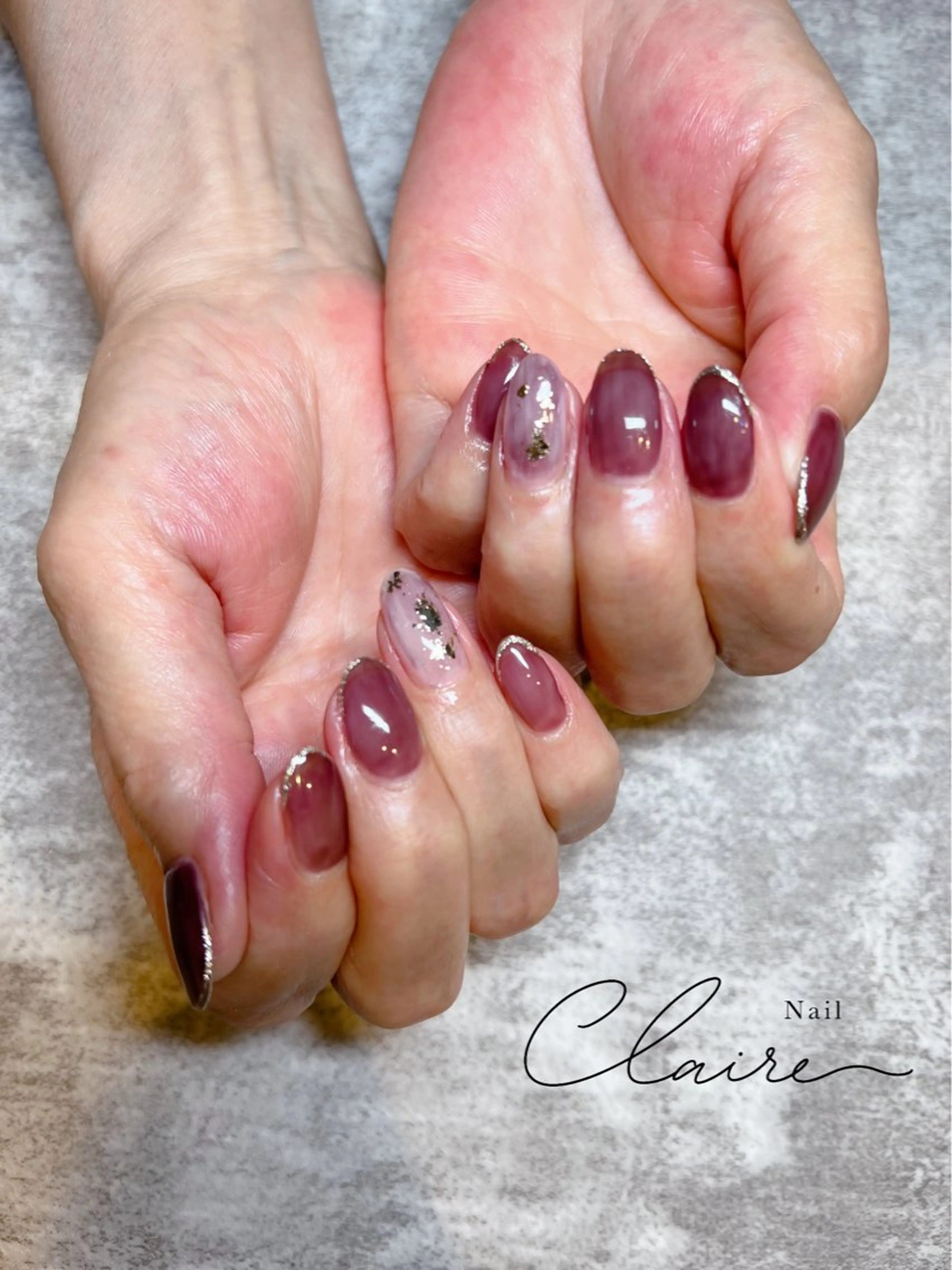 ネイル 長さ出し フラッシュネイル フットネイル ジェルネイル 氷ネイル・うるうるネイル claire. nailのネイルデザイン