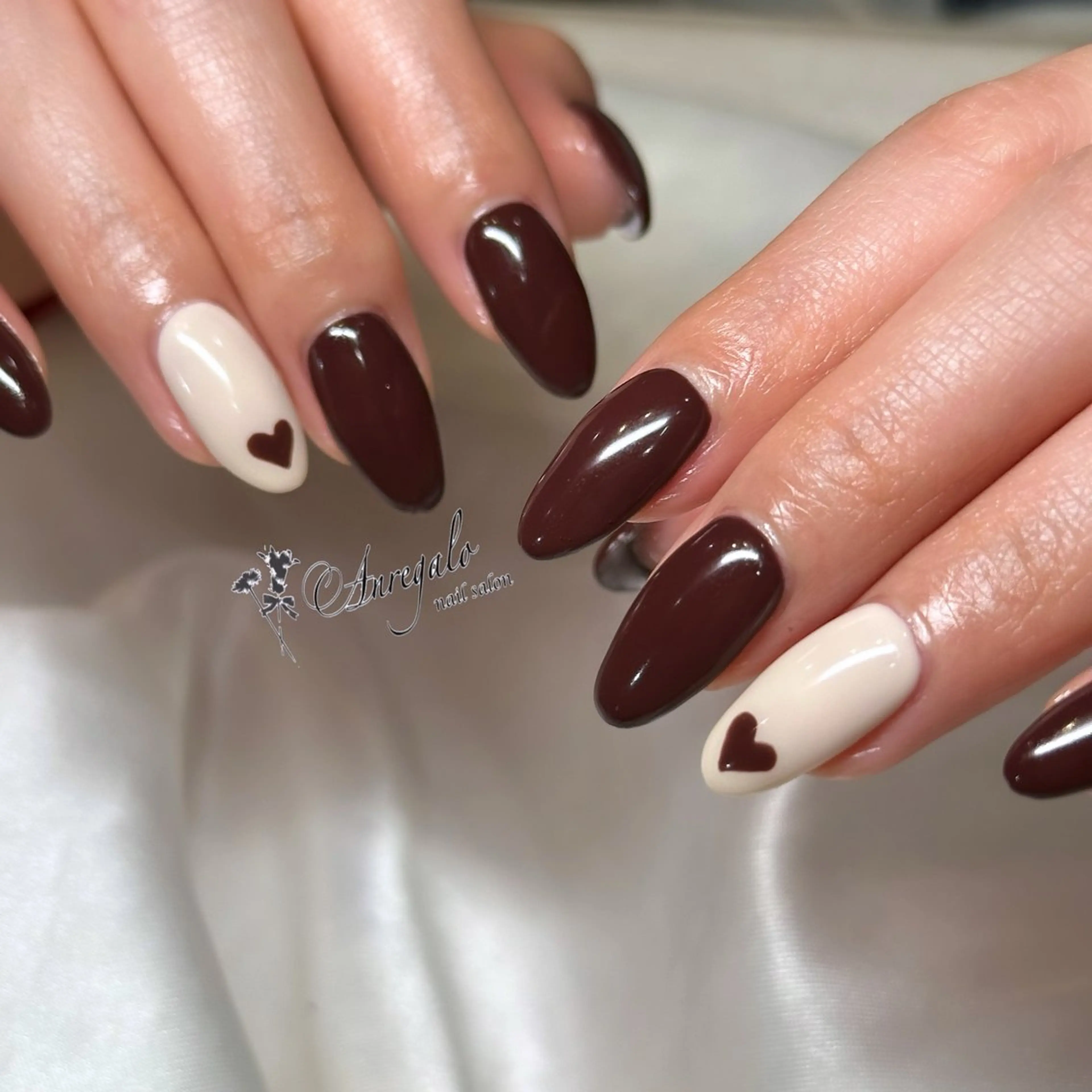 ネイル ワンカラーネイル バレンタイン nail salon Anregalo《アンレガロ》所属・橋本 麻未のネイルデザイン