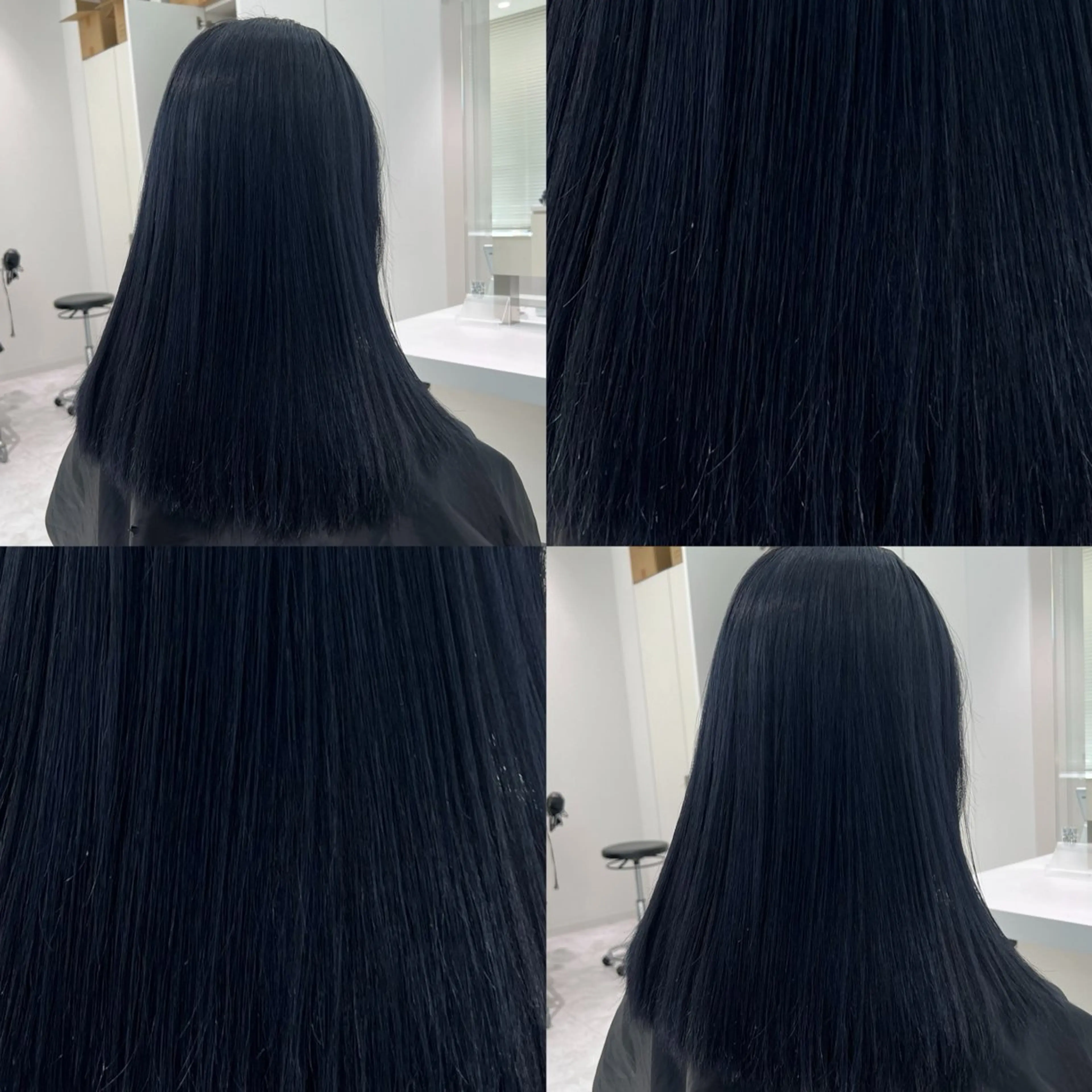 ロング カラー 黒髪 ブルーカラー ブルーブラック 髪質改善 韓国風ヘア カット ヘアカラー トリートメント ヘッドスパ ヘアセット 💖SAE💖 銀座美容師のヘアスタイル