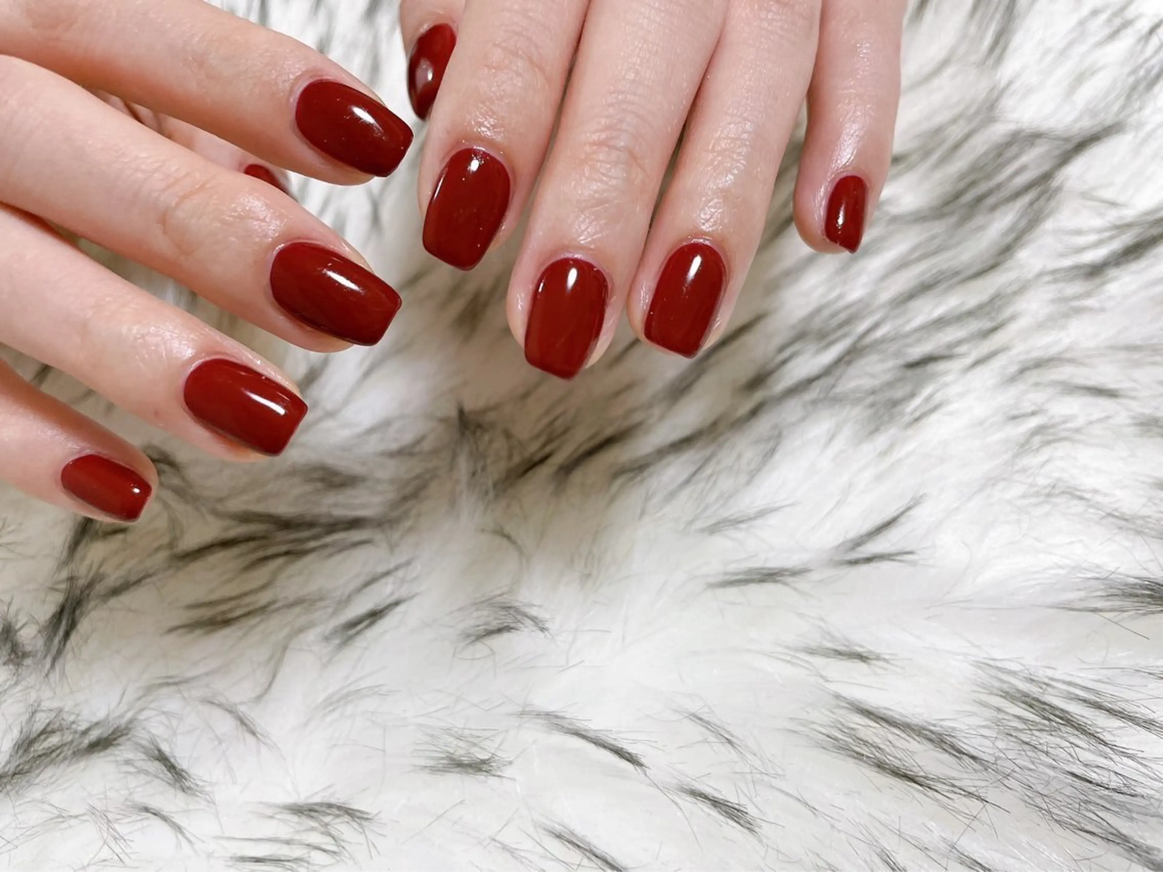 ネイル ボルドー ジェルネイル 韓国ネイル メンズネイル ワンカラーネイル kiki nail たまプラーザのネイルデザイン