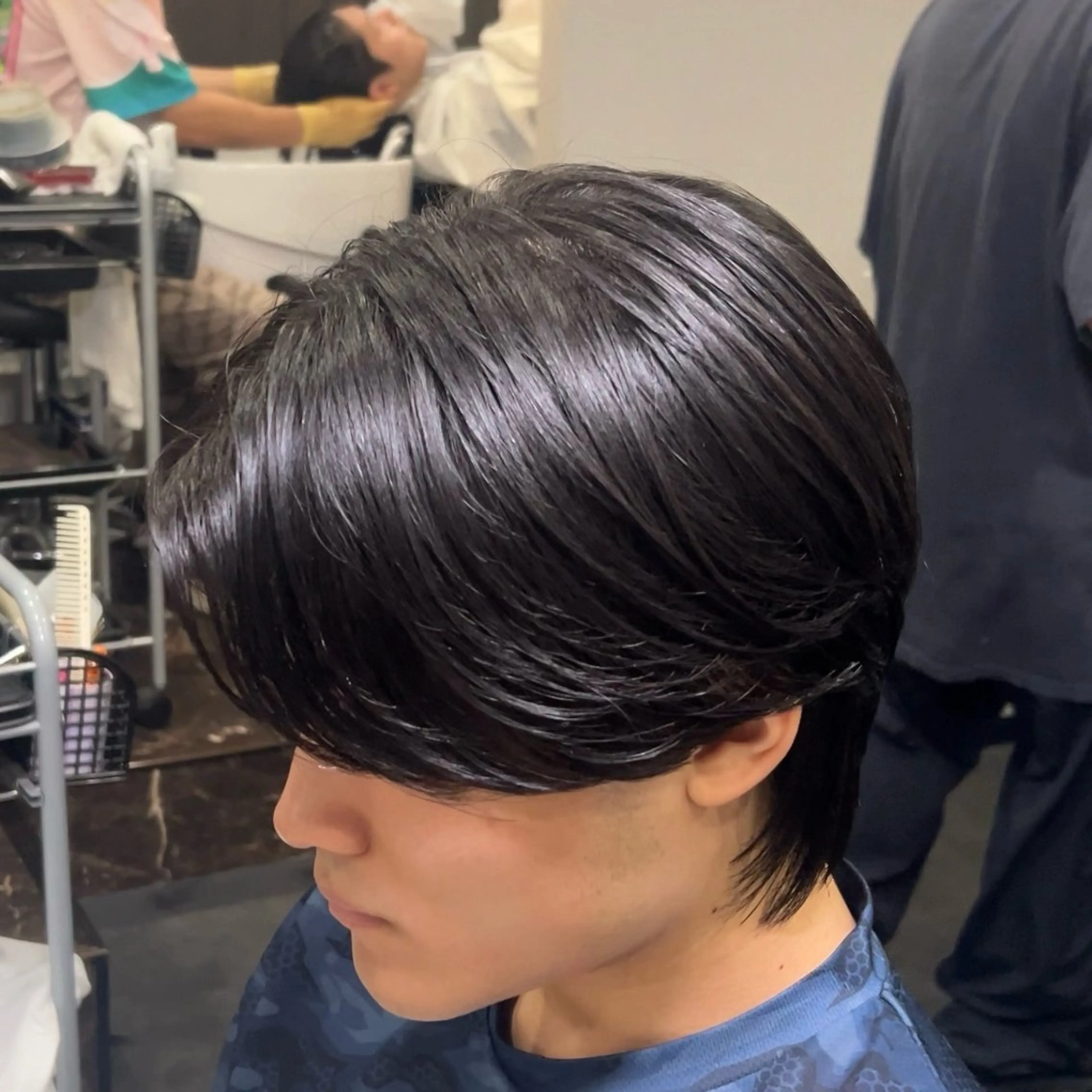 ミディアム メンズ 縮毛矯正 ulus OSAKA所属・福井 太暉のヘアスタイル