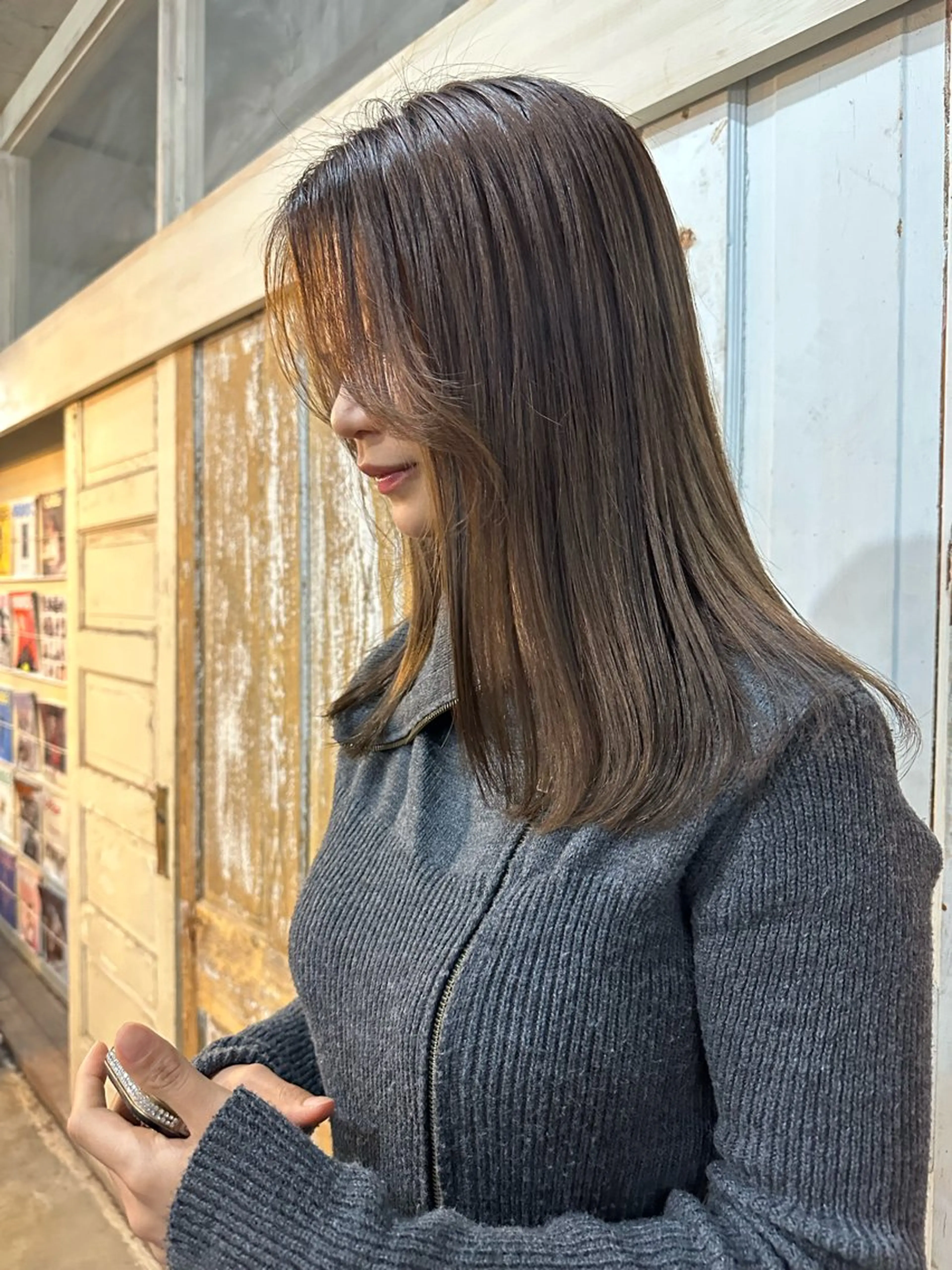 ミディアム カラー 南堀江🌿パーマ Tetsu【テツ】のヘアスタイル