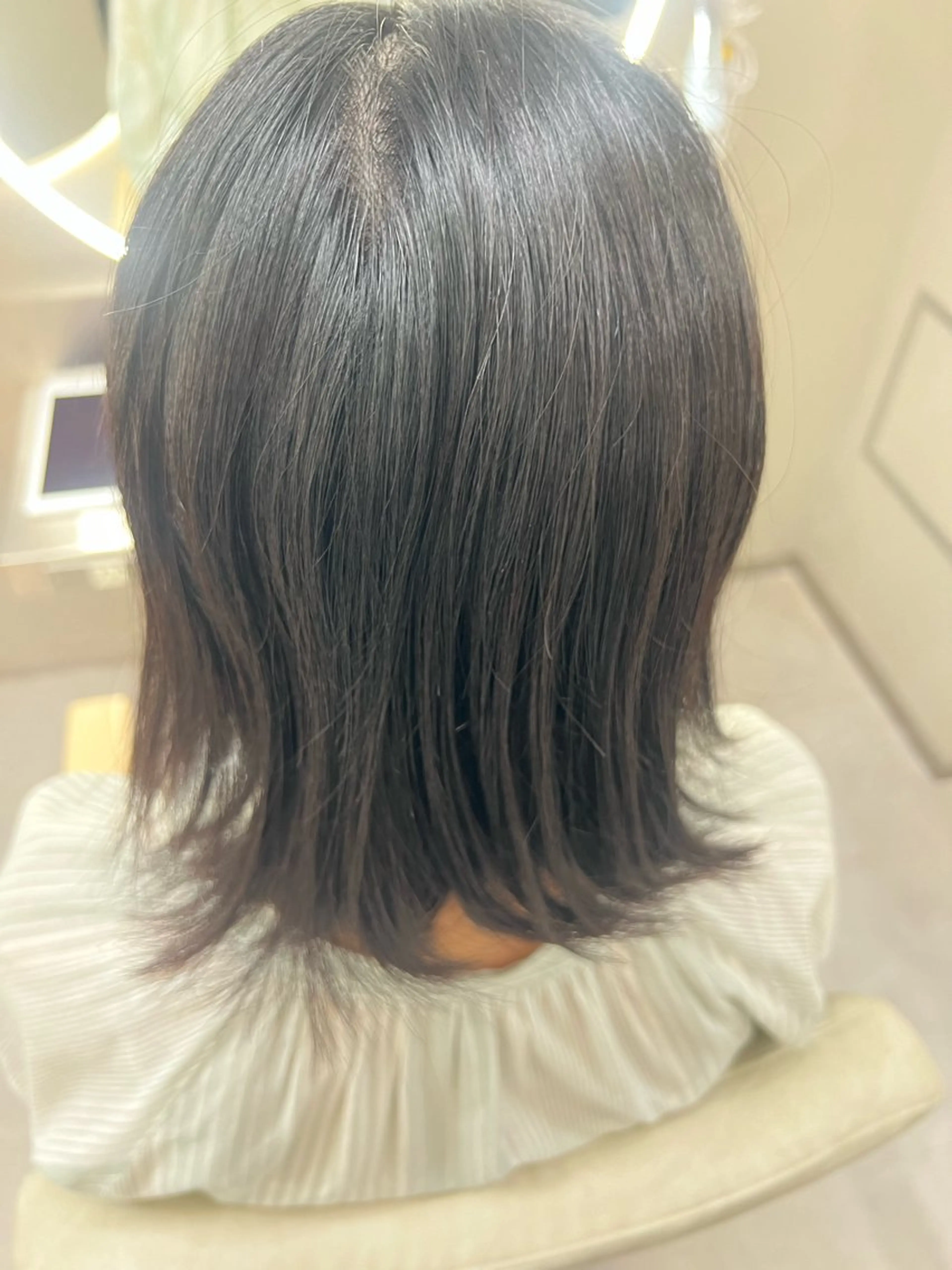 ミディアム 縮毛矯正 艶ワンカラー♡ ゆうかのヘアスタイル