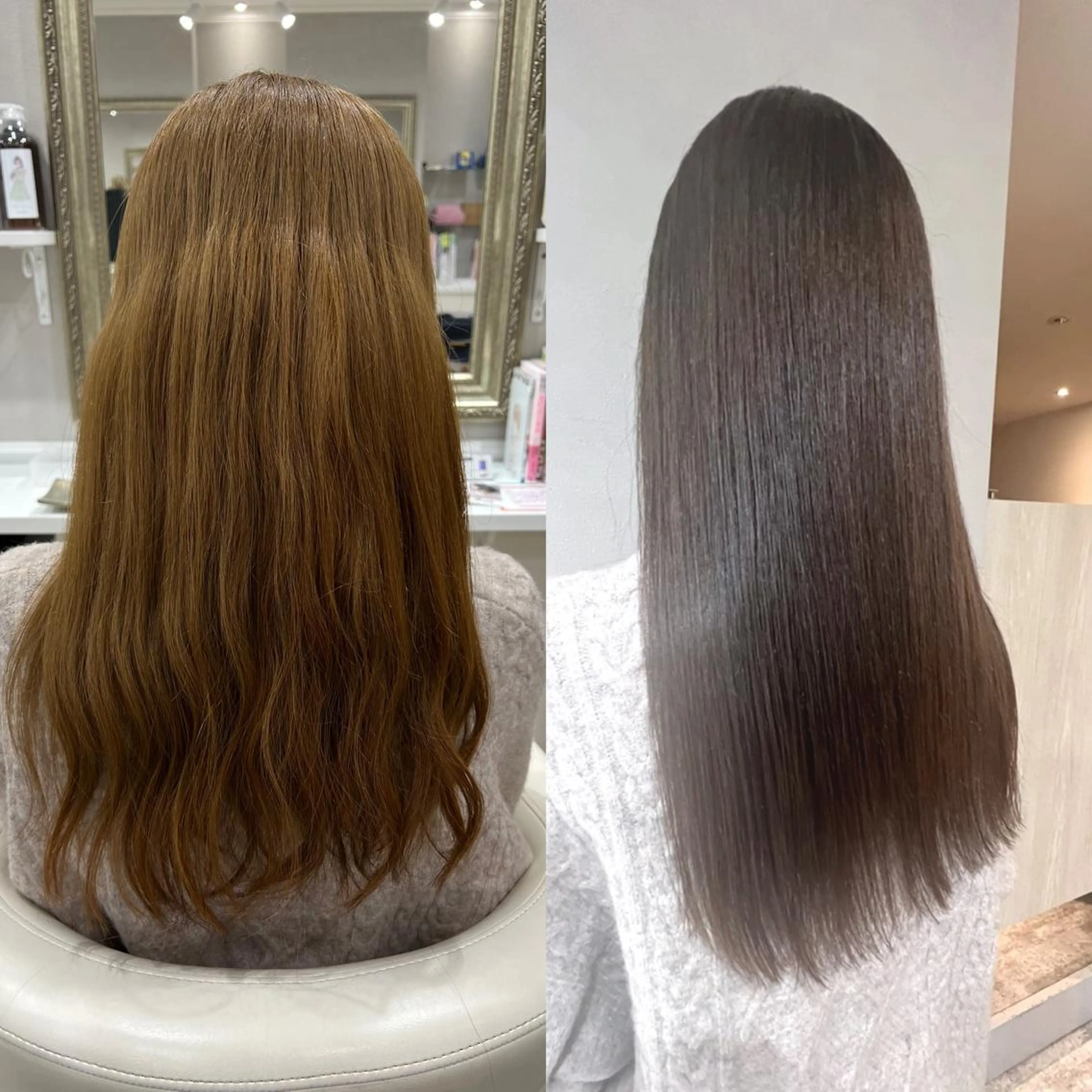 ロング トリートメント カット ヘアカラー トリートメント 髪質改善 上品艶感カラーのヘアスタイル