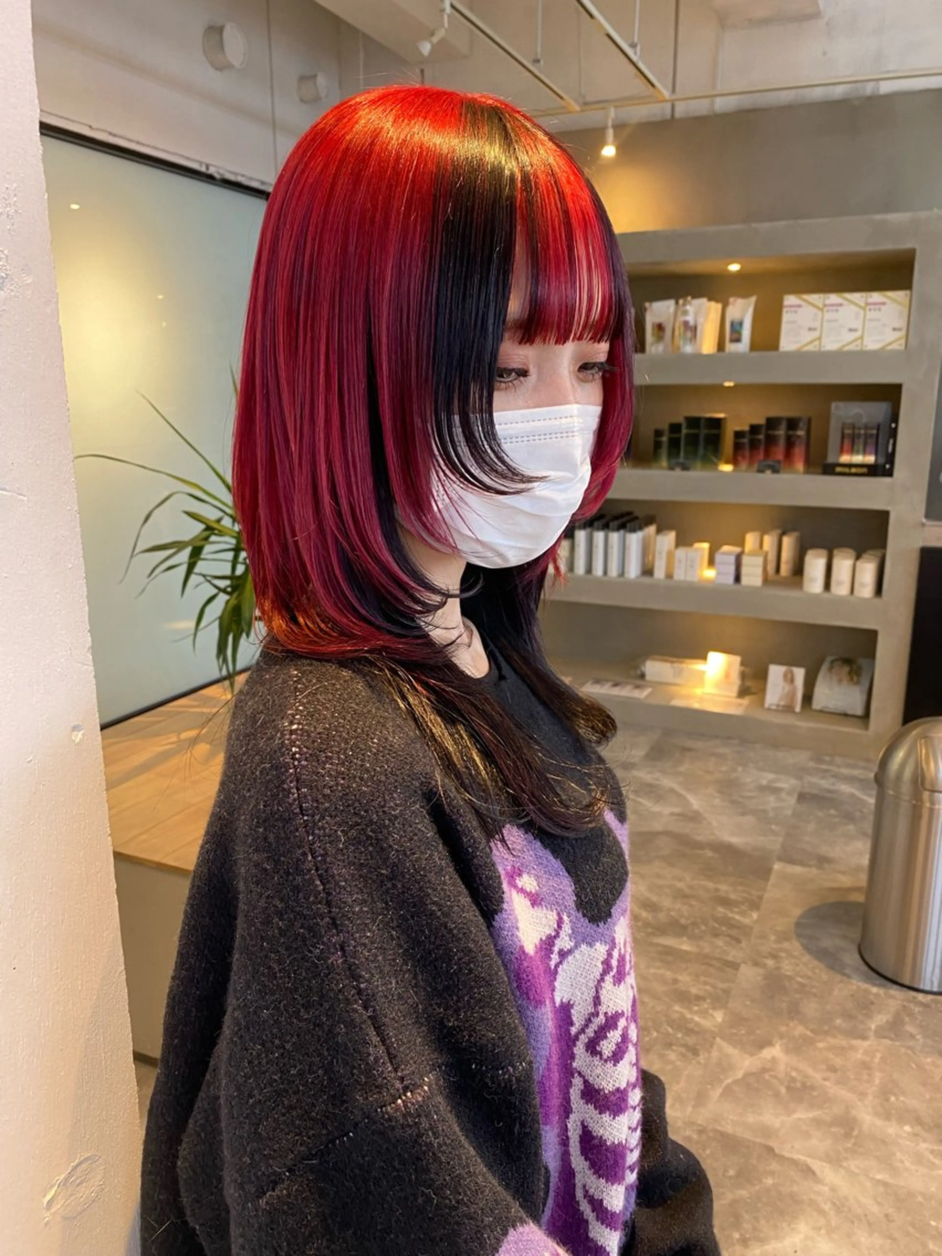 セミロング カラー ブリーチ ヘアカラー 韓国ヘア特化 💟 ララア 💟のヘアスタイル