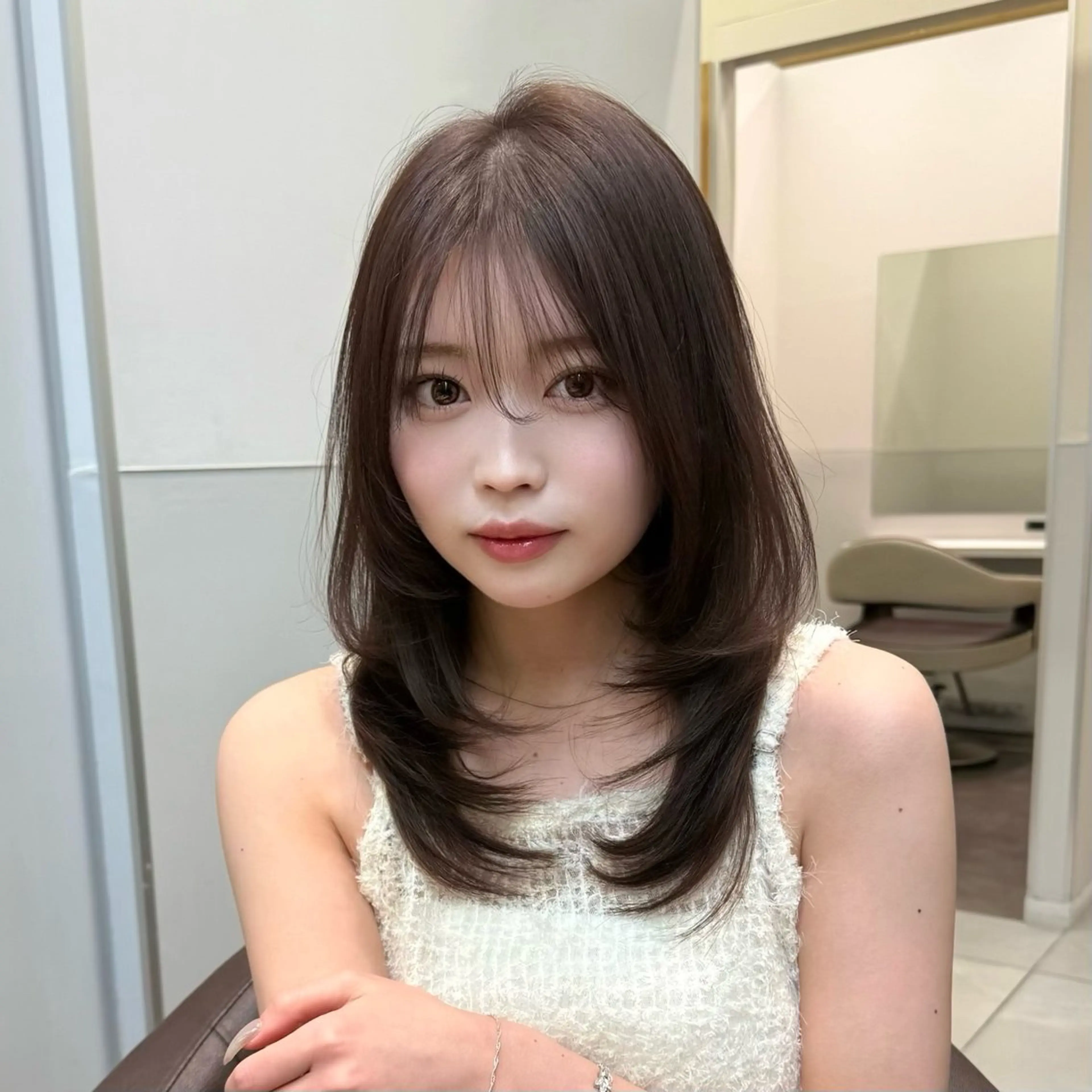 ミディアム カット ヘアカラー トリートメント SALOWIN銀座六丁目店所属・️🫧レイヤーカット 銀座/れいか️️🫧のヘアスタイル