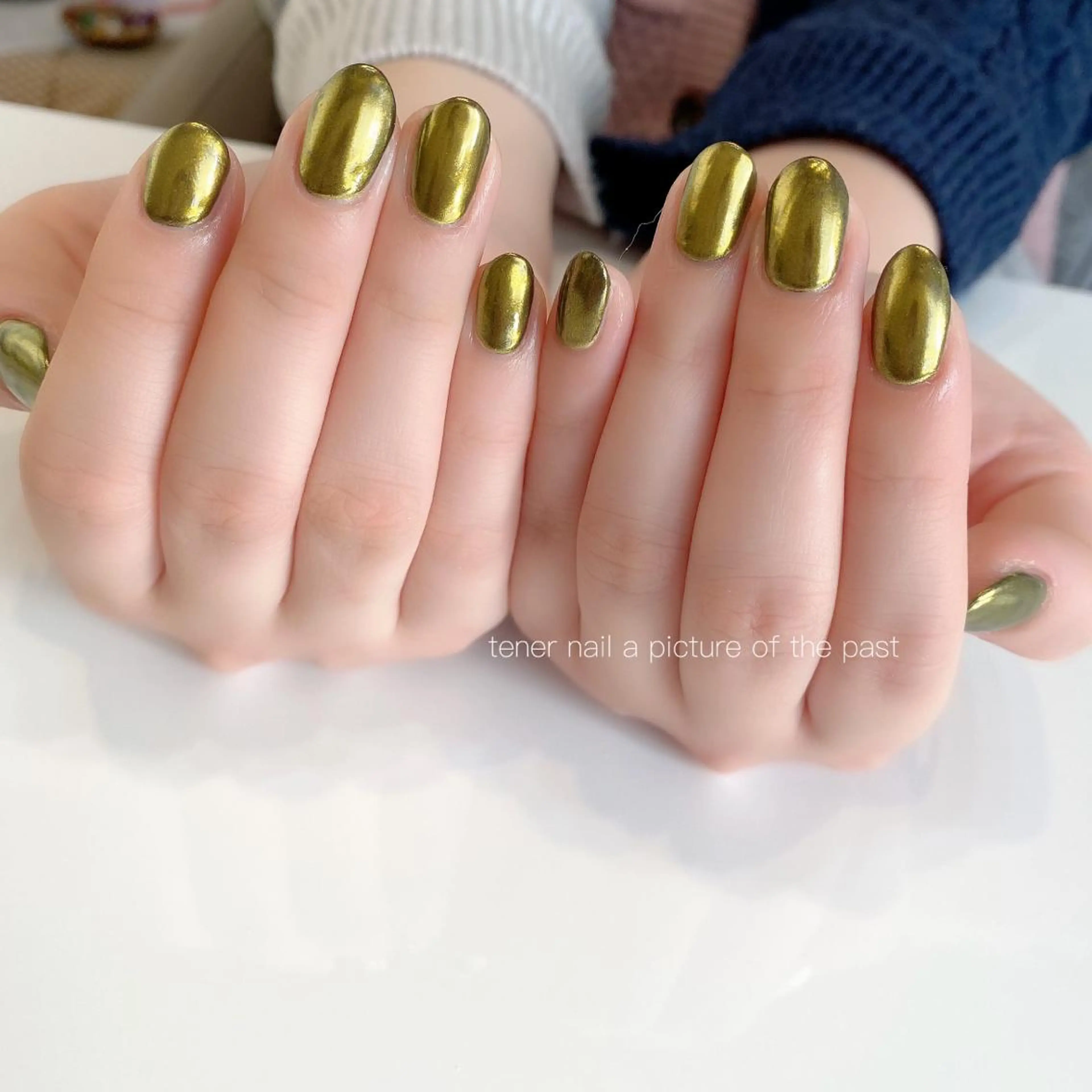 ネイル ゴールド ミラーネイル 黄色 tener  nail  テネルネイル所属・テネルネイル tener nailのネイルデザイン