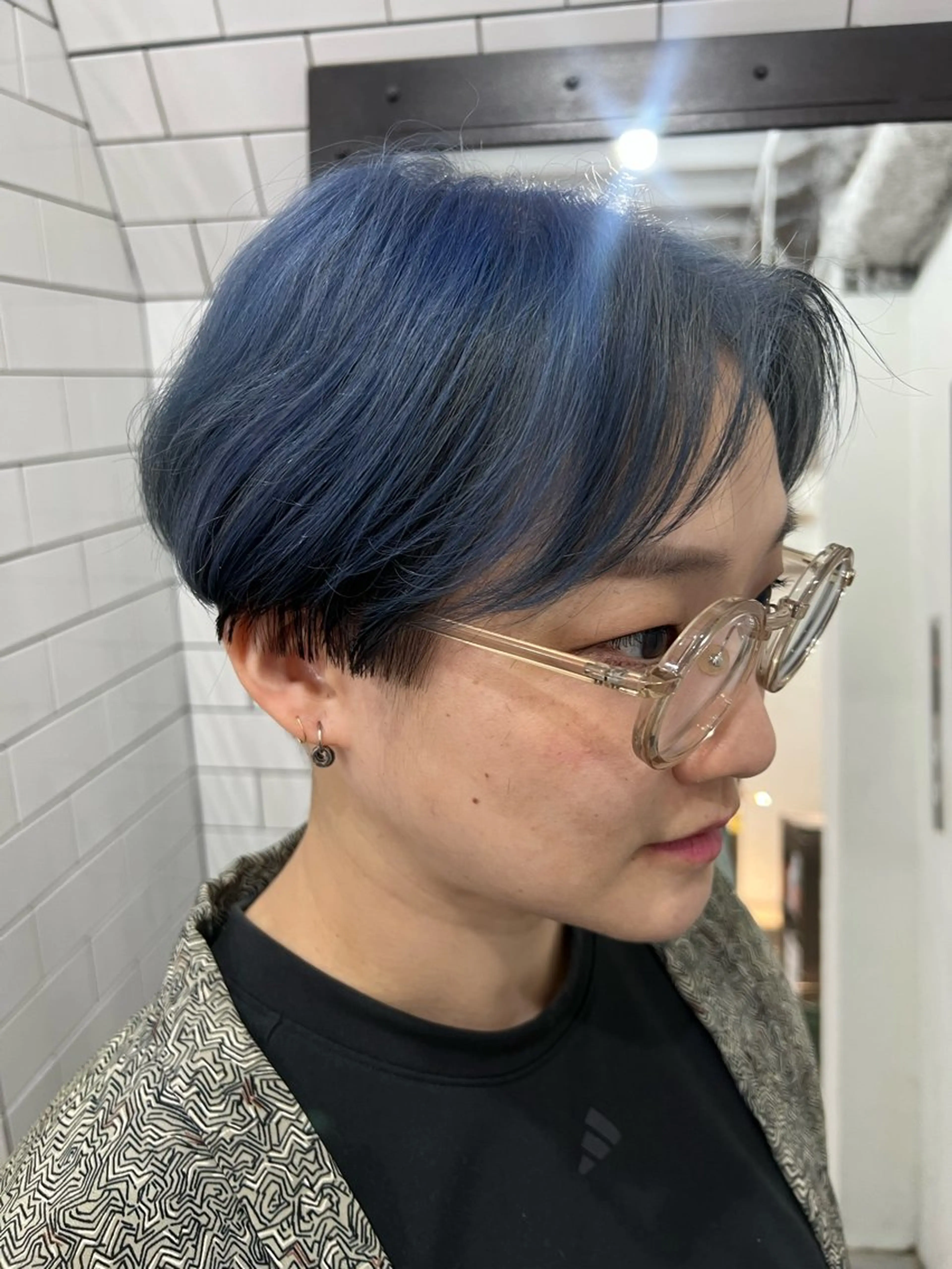 ショート カット ヘアカラー トリートメント 紙屋町ショート /ボブ　パーマ河内蓮のヘアスタイル