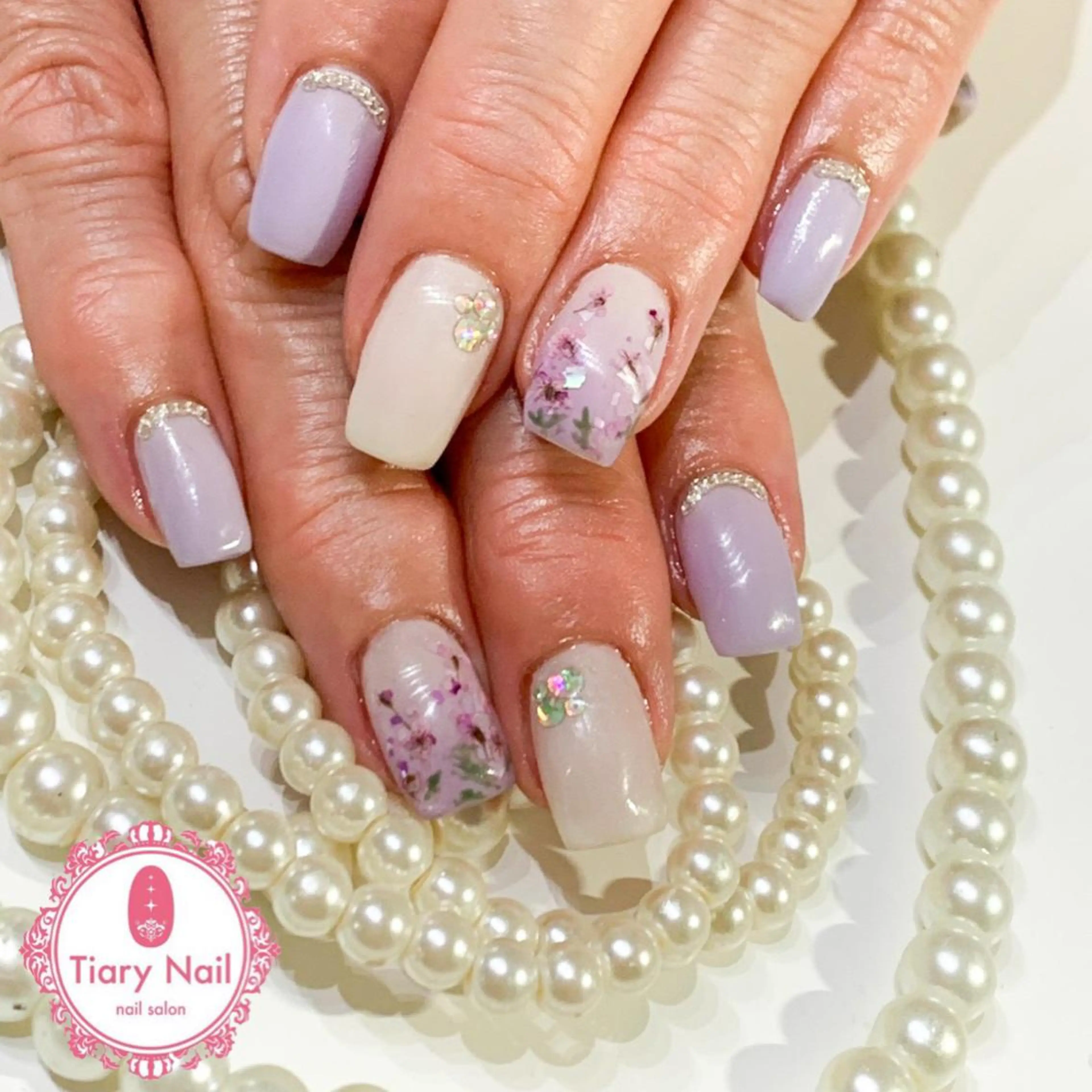 ネイル 桜ネイル クリアネイル フットネイル ジェルネイル キラキラネイル ハンドネイル 💗🪽Tiary Nail🪽💗のネイルデザイン