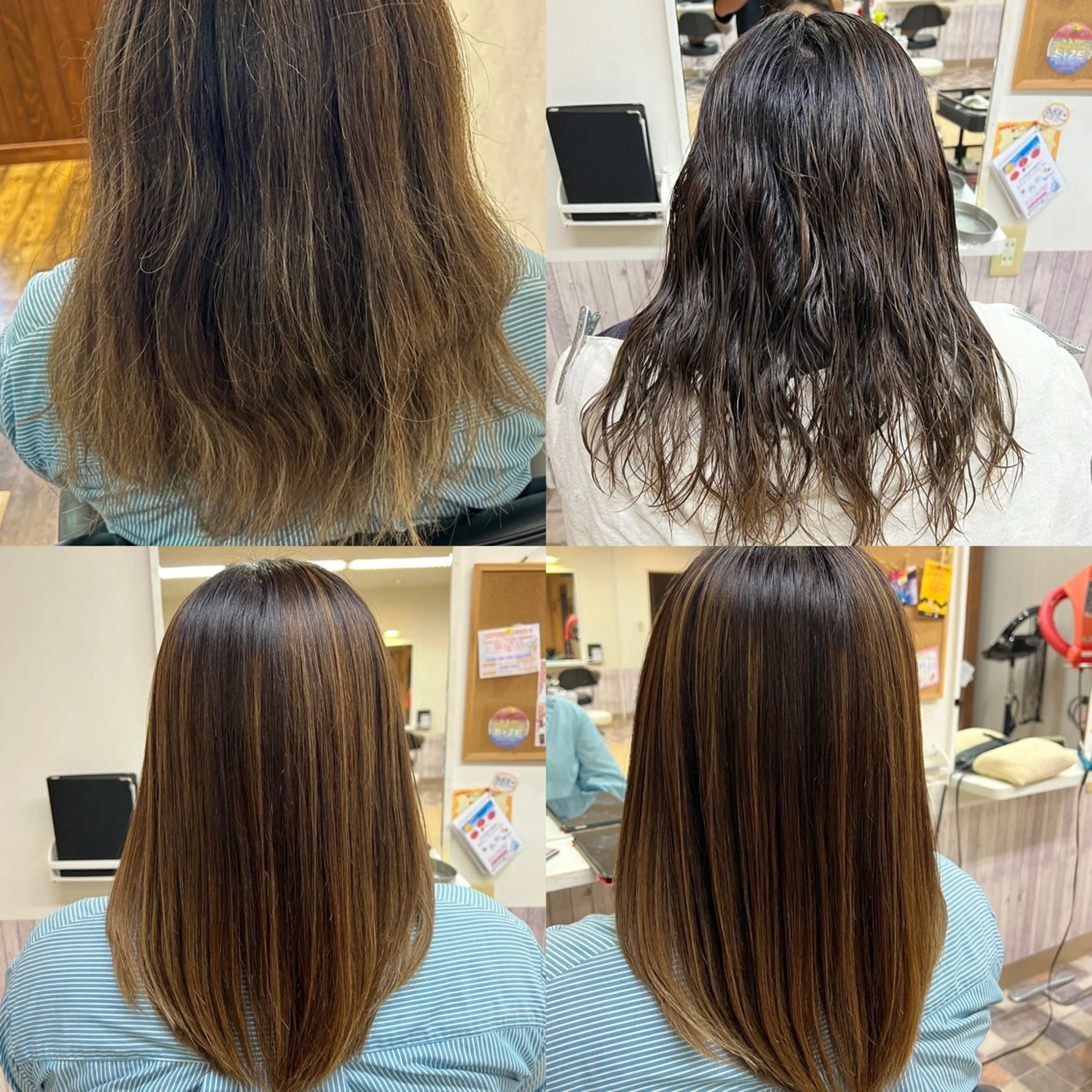 セミロング パーマ 縮毛矯正 Aile所属・酸性ストレート／カラ ー/山下高明のヘアスタイル