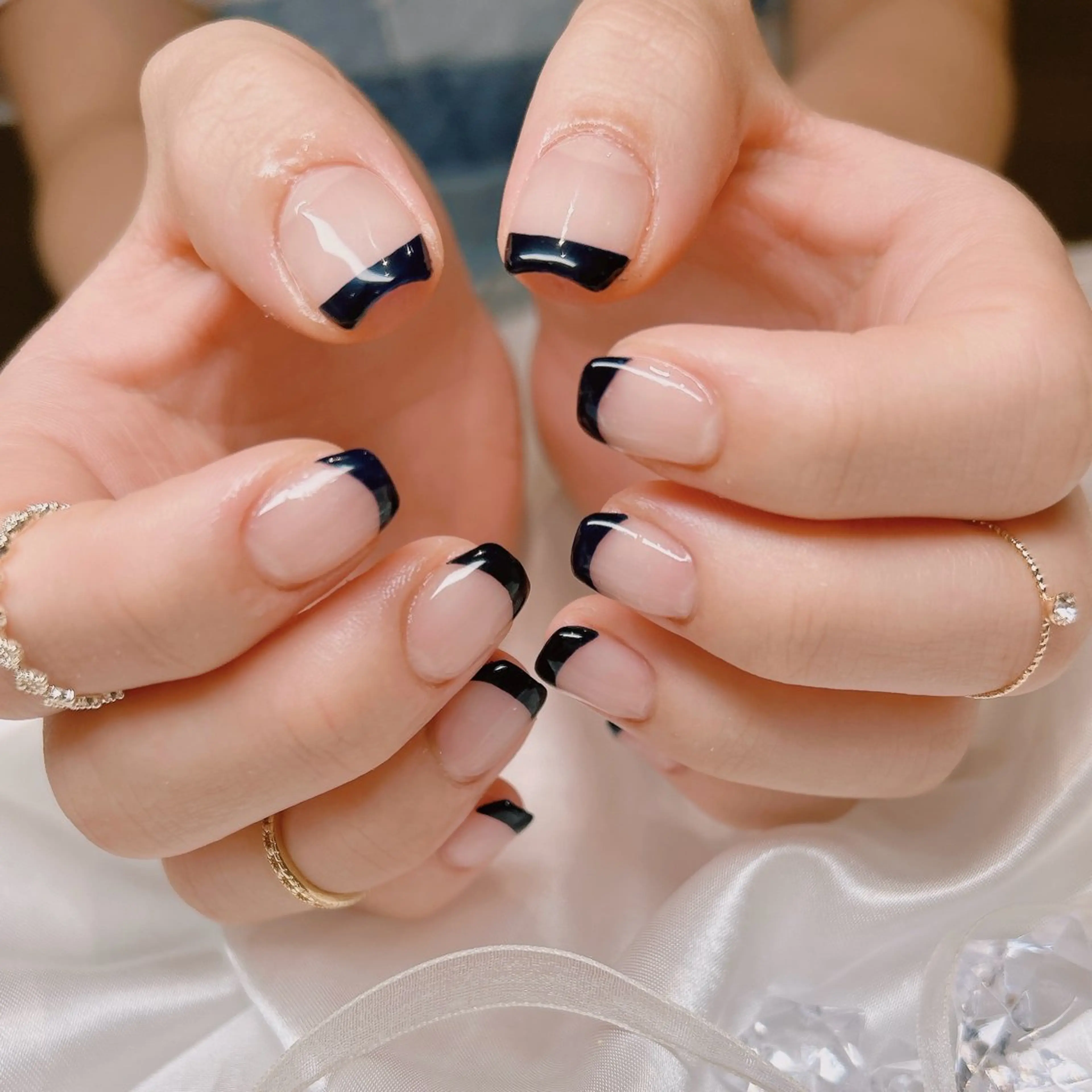 ネイル フレンチネイル ハンドネイル junna のぞいてねのネイルデザイン