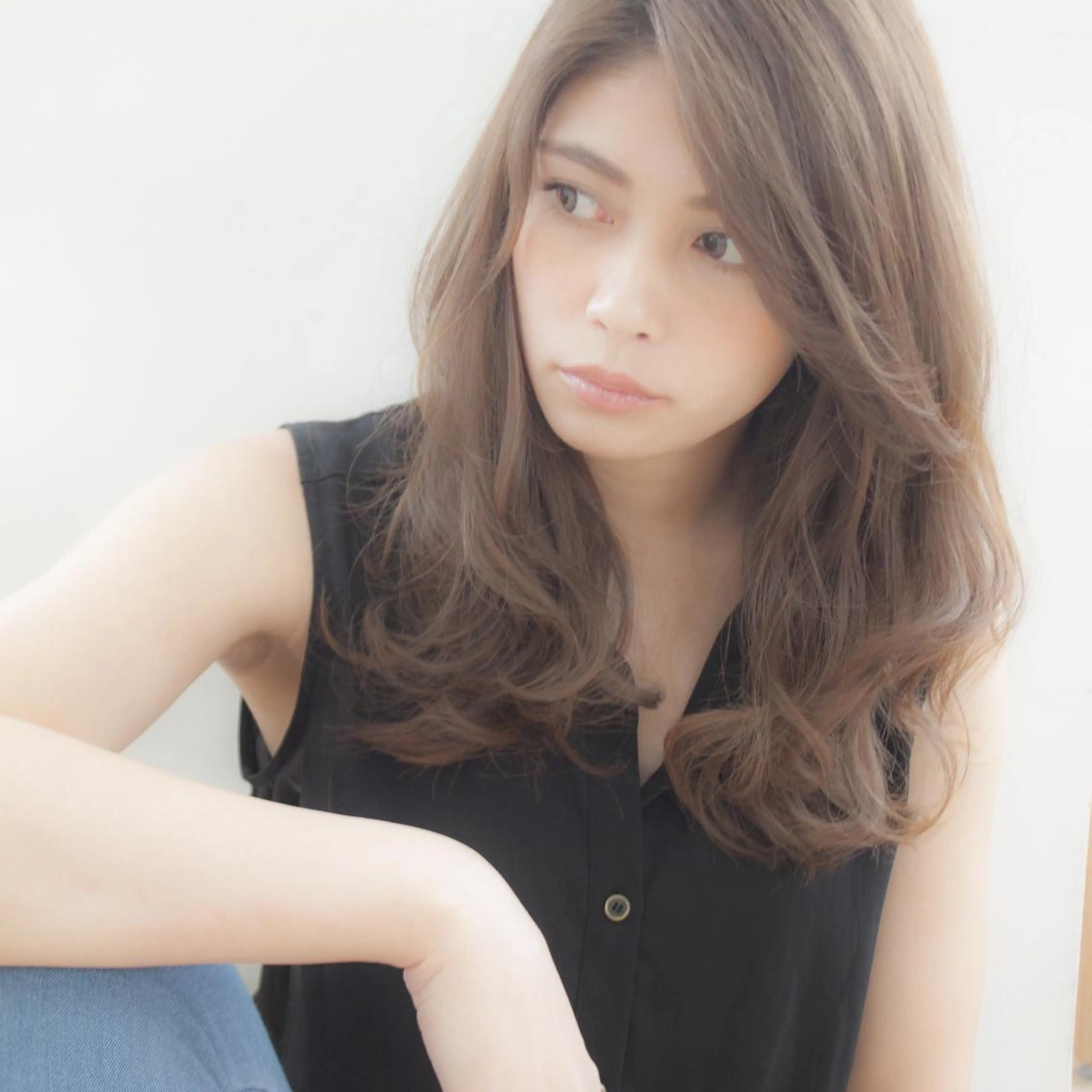 ロング カラー パーマ ベージュカラー 透明感カラー ロング VIVIE【ヴィヴィ】所属・髪質改善/韓国風 レイヤー/田村祐樹のヘアスタイル